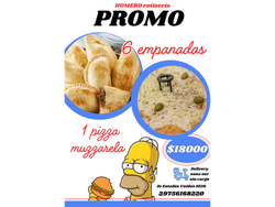 1/2 empanadas + 1 pizza muzzarela