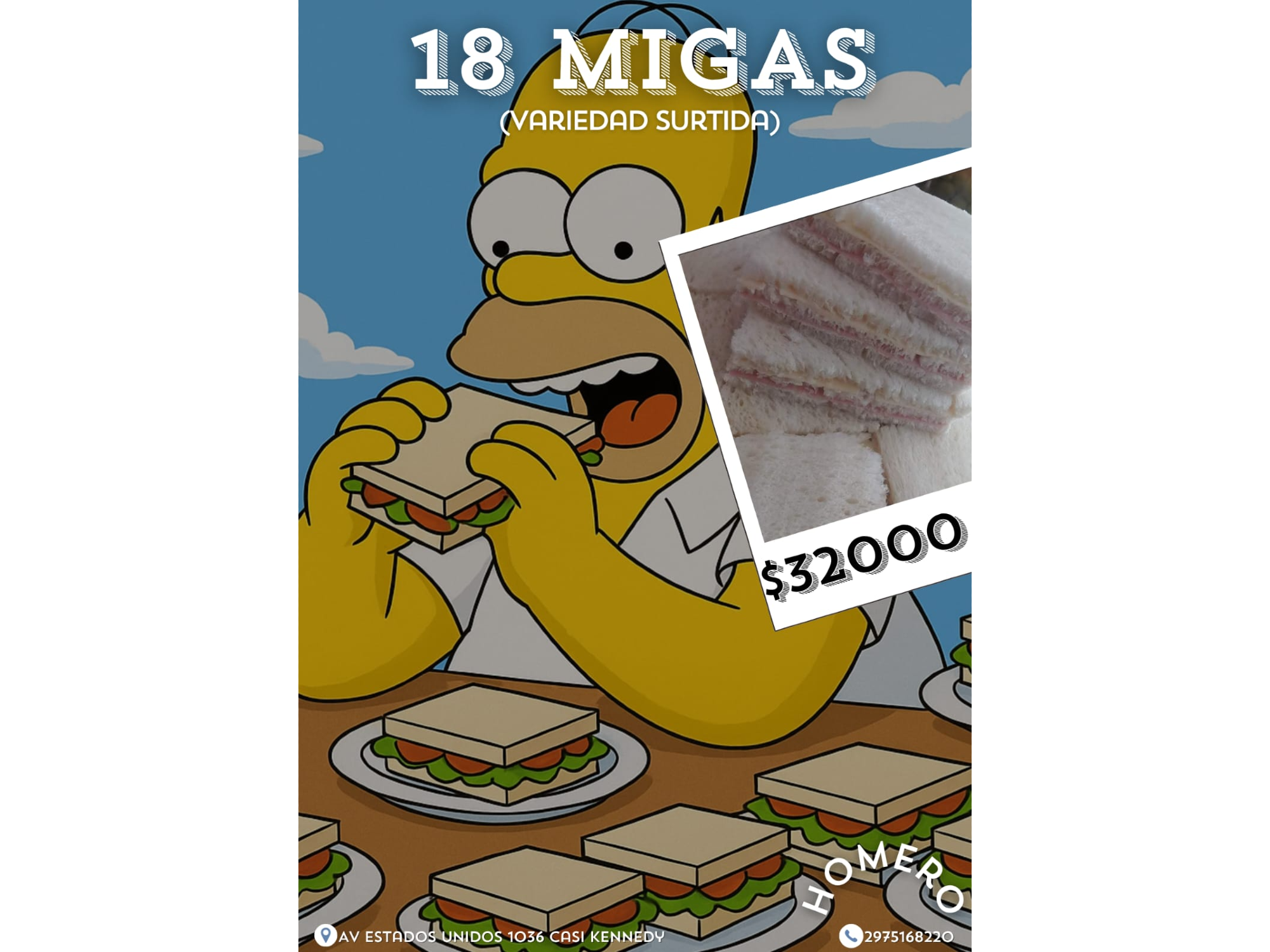 18 sandwiches de miga