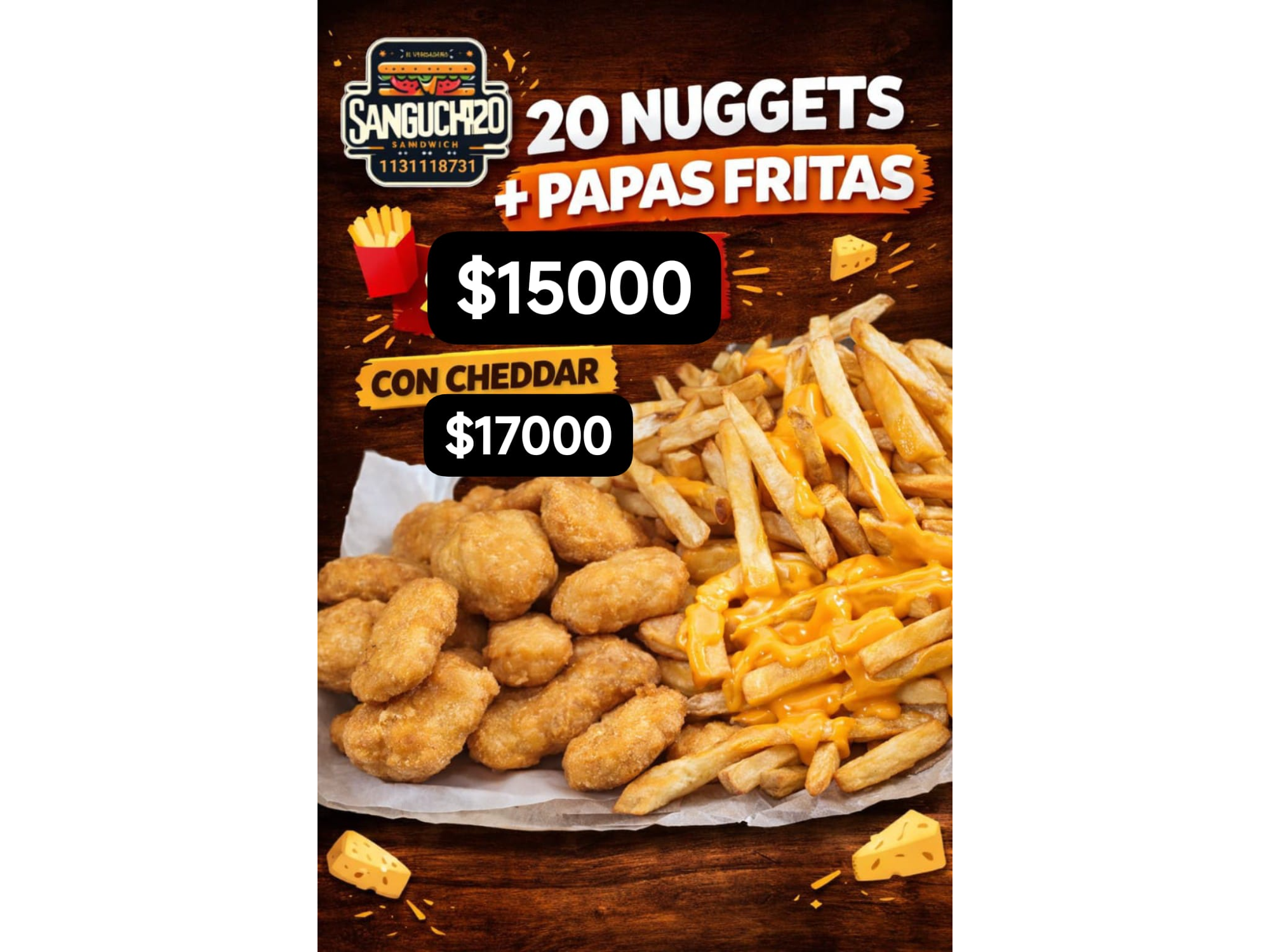 Nuggets x20 con fritas