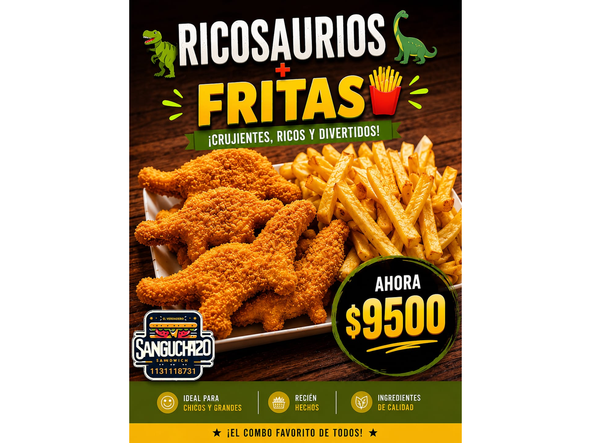 Ricosaurios con fritas