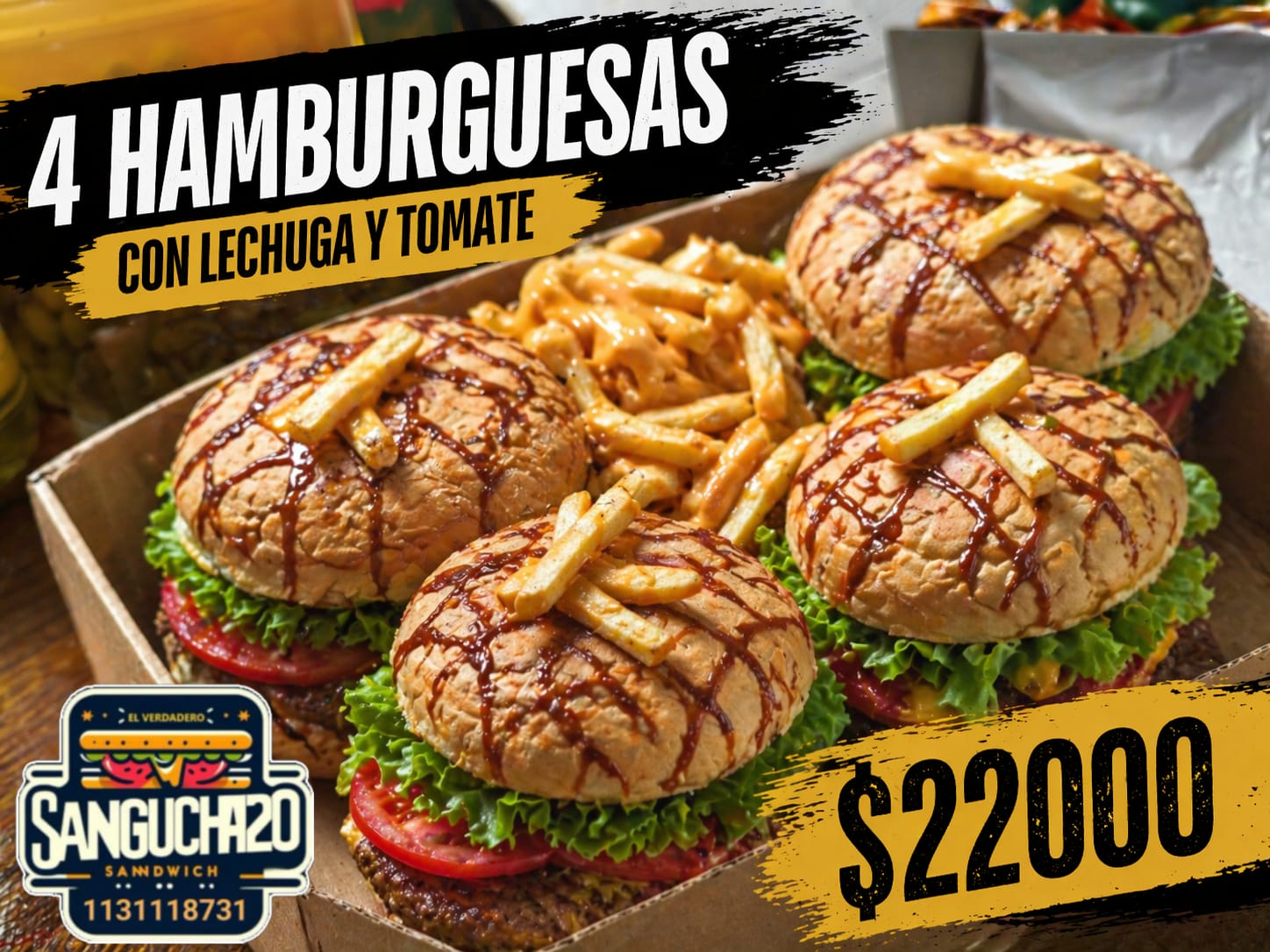 4 simples con lechuga y tomate