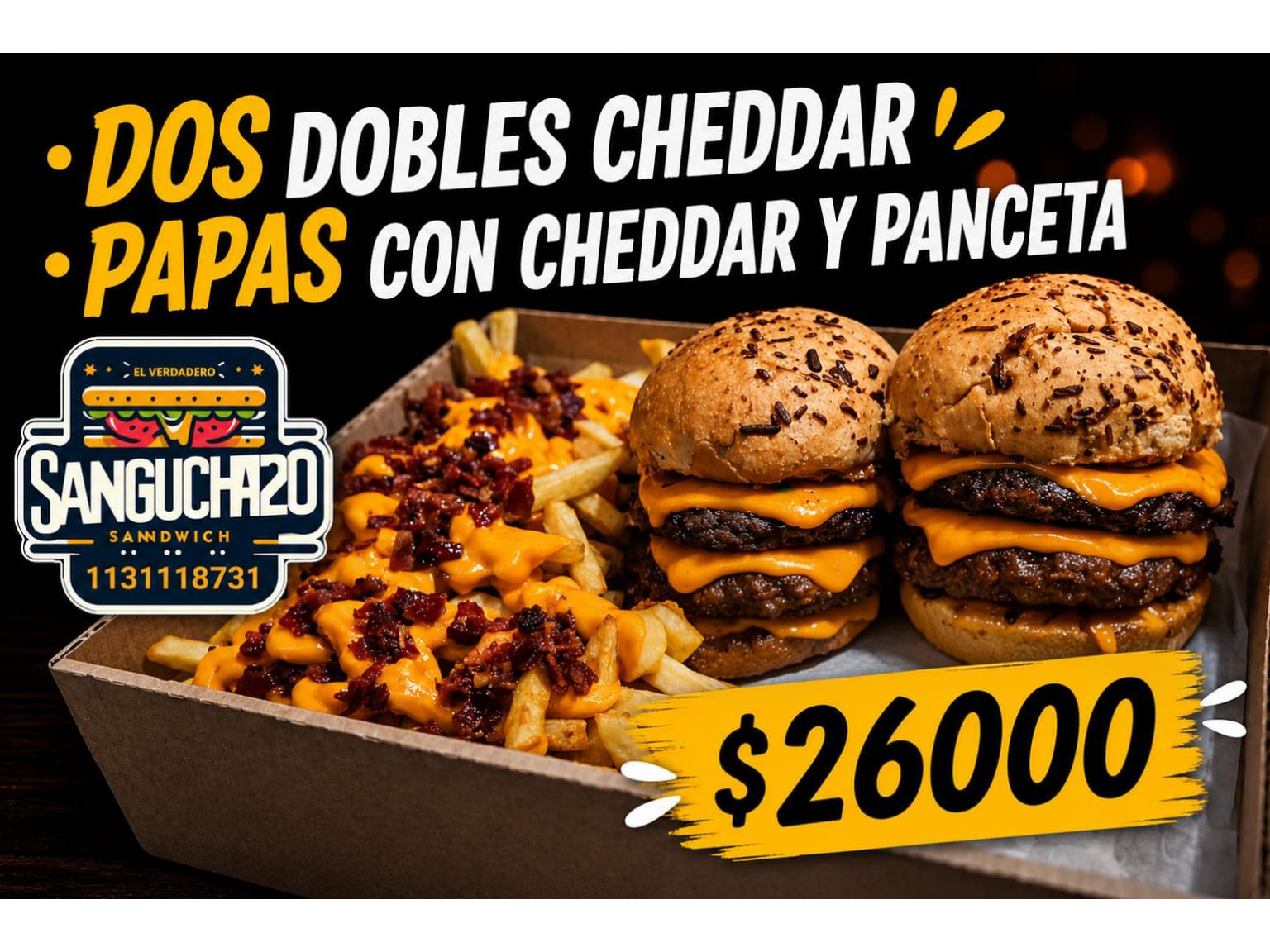 Dos dobles cheddar