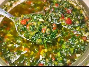 Pote con chimichurri