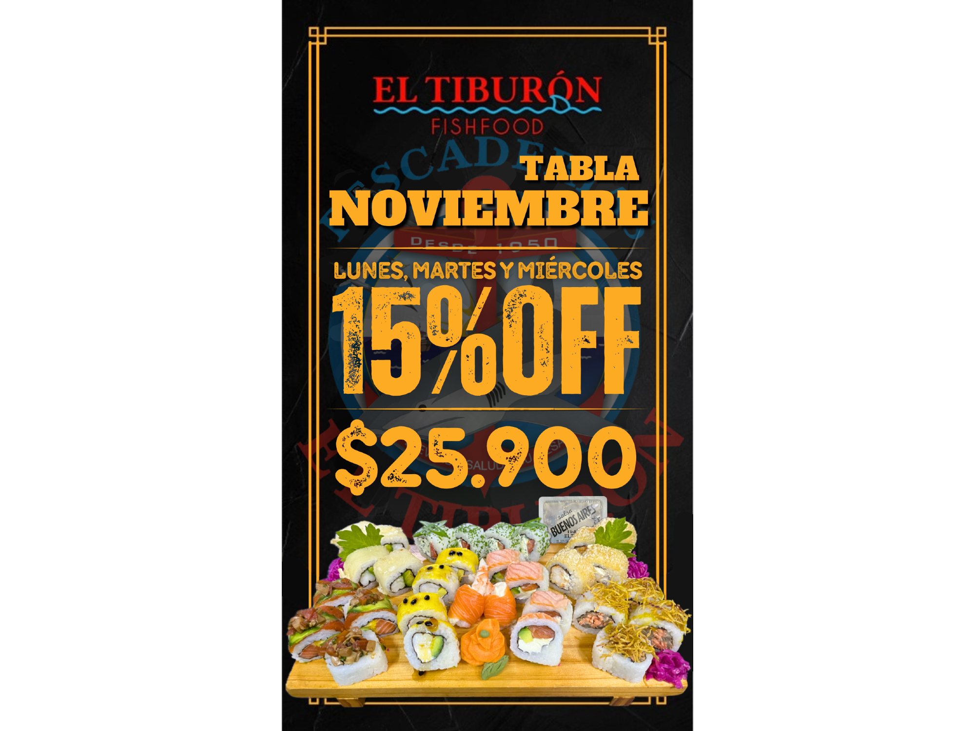 (301) PROMO TABLA NOVIEMBREx 30 piezas