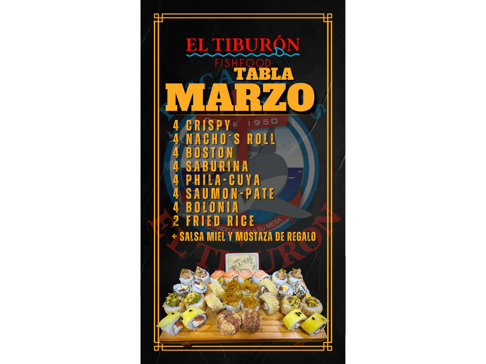 (695) TABLA MARZO x30 PIEZAS