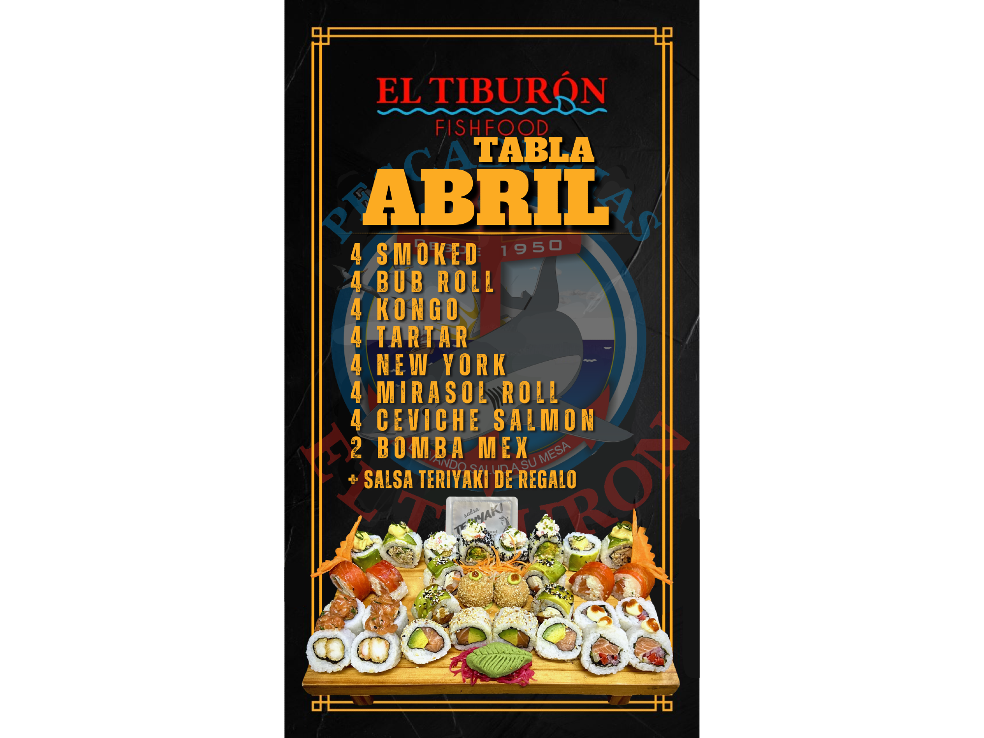 (695) TABLA ABRILx30 PIEZAS