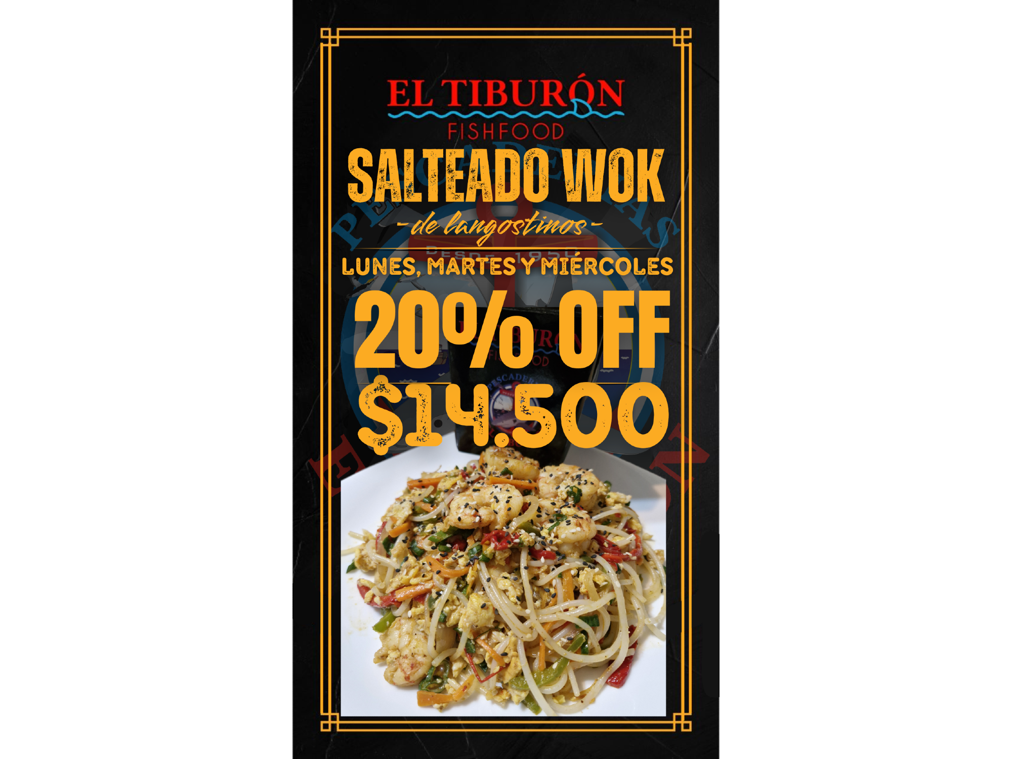 (302) PROMO SALTEADO WOK LANGOSTINO