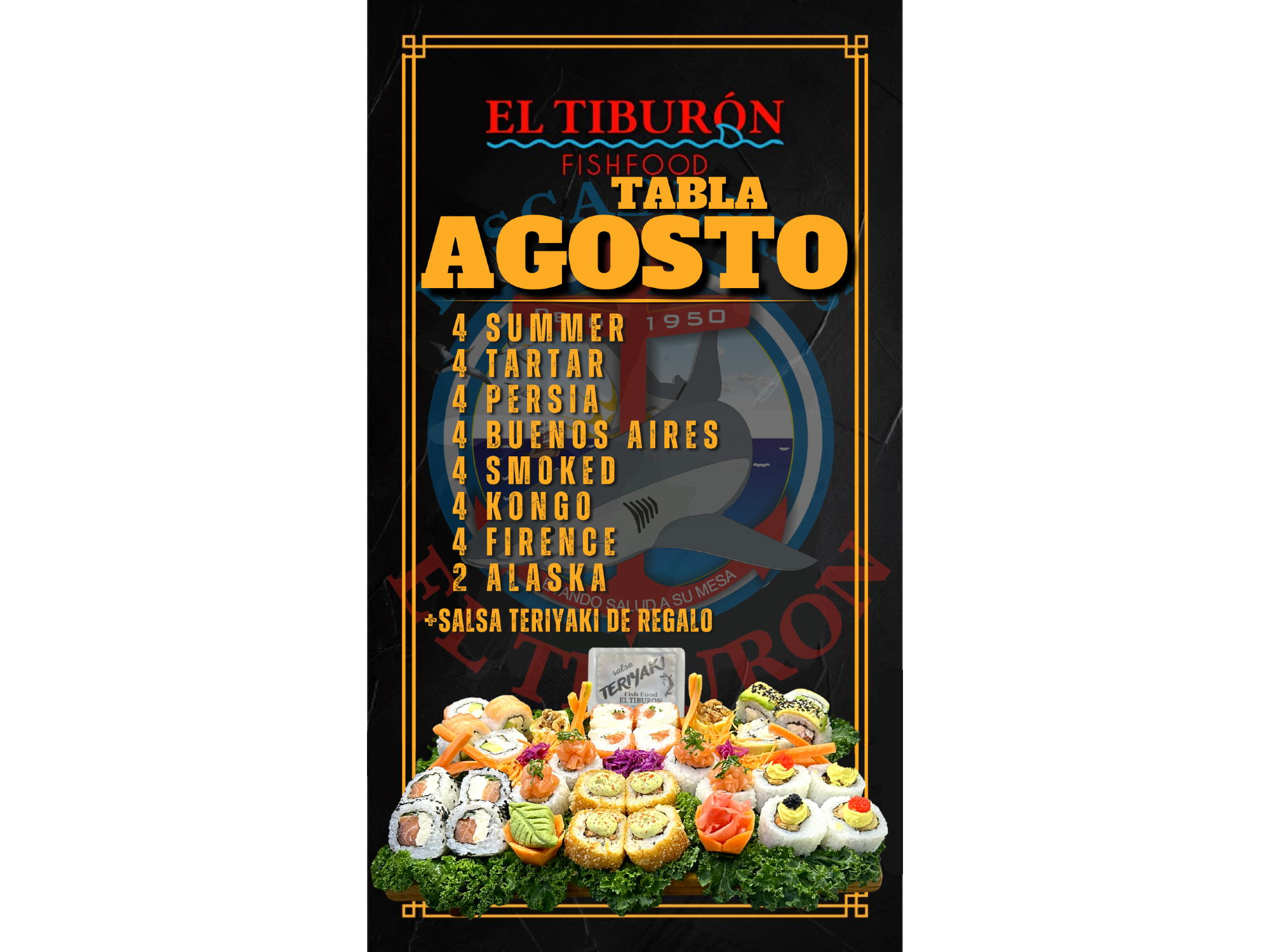 (695) TABLA AGOSTOx30 PIEZAS