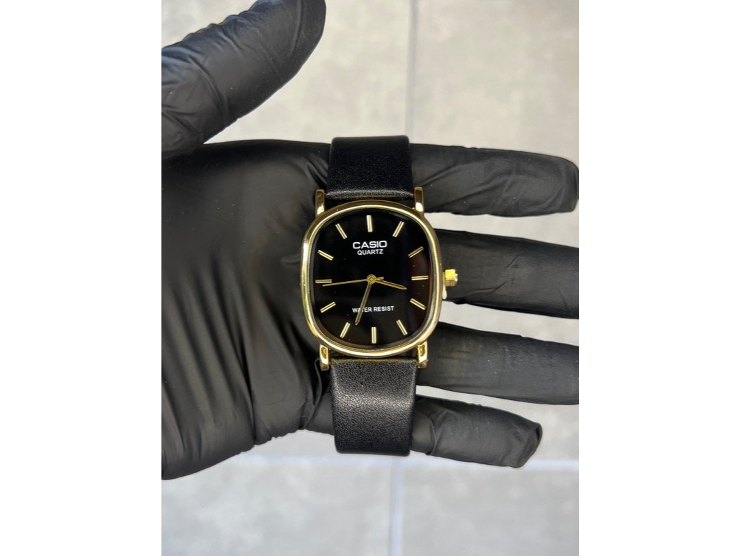 RELOJ CASIO CUERO ORO NEGRO