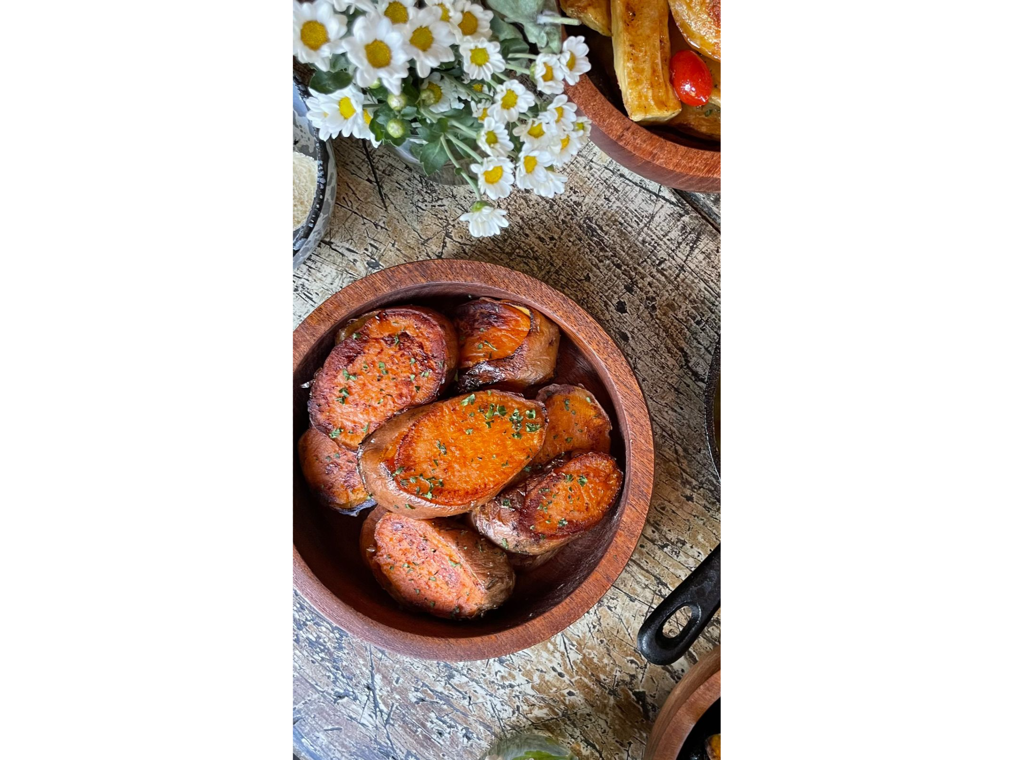 Batatas a la chapa con miel