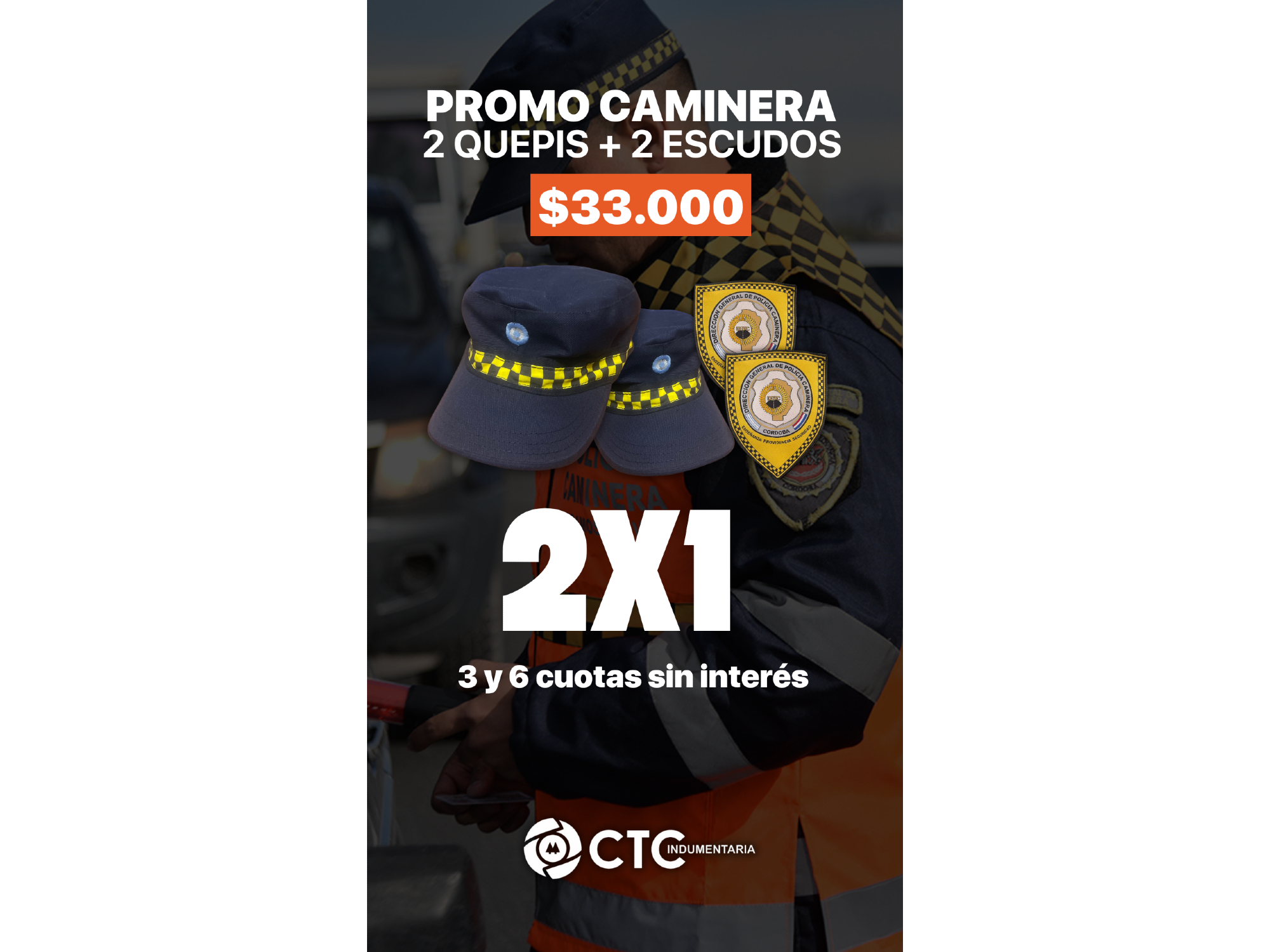 Promo Caminera: 2 Quepis + 2 Escudos
