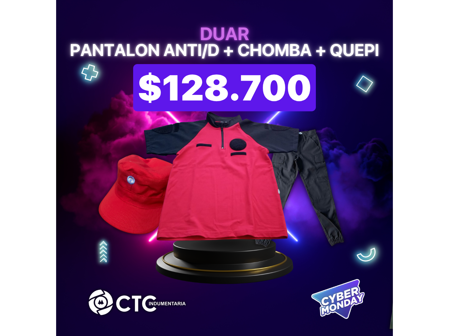 Chomba Duar + Quepi Duar + Pantalón Antidesgarro Negro