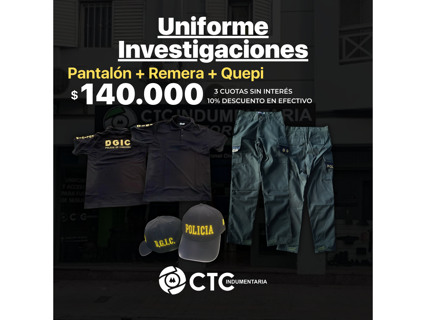 Promo Pantalon DGIC + Gorra DGIC + Chomba DGIC