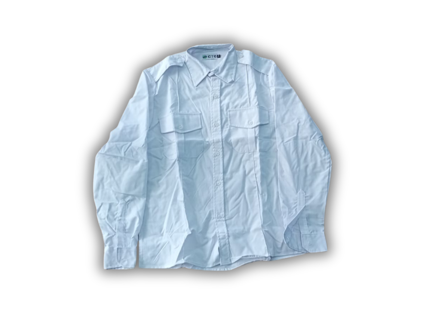 Camisa Blanca Manga Larga con Línea Permanente