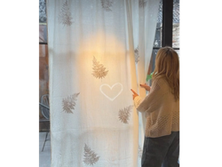 Cortina gasa estampada bosque 100%algodon premium