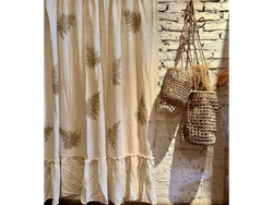 Cortina baño gasa estampada Bosque con volado 1.80 x 1.80 mt gasa algodon 100%