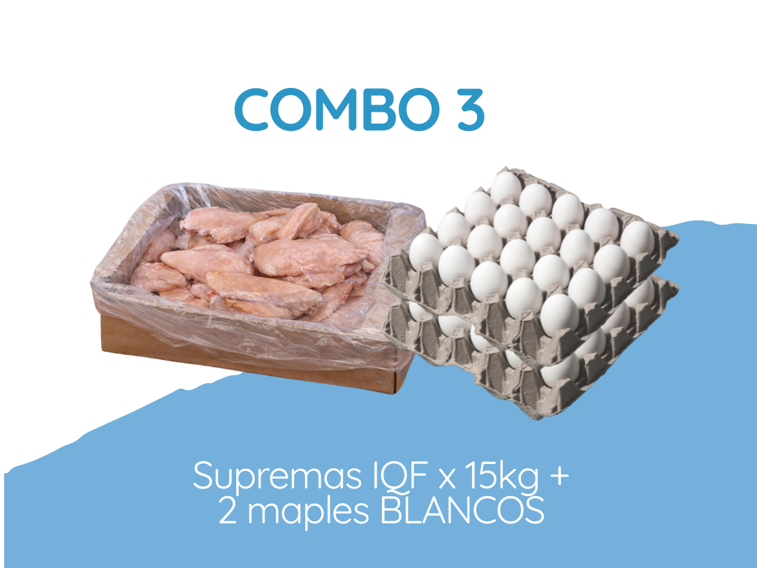 COMBO 3 (Supremas IQF x 15kg + 2 maples BLANCOS)