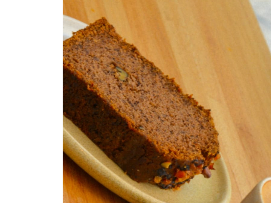 Budín de banana, canela y nuez
