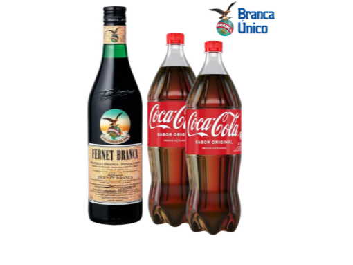 Fernet Branca 750ml+ 2 cocas descartables 1.5L
