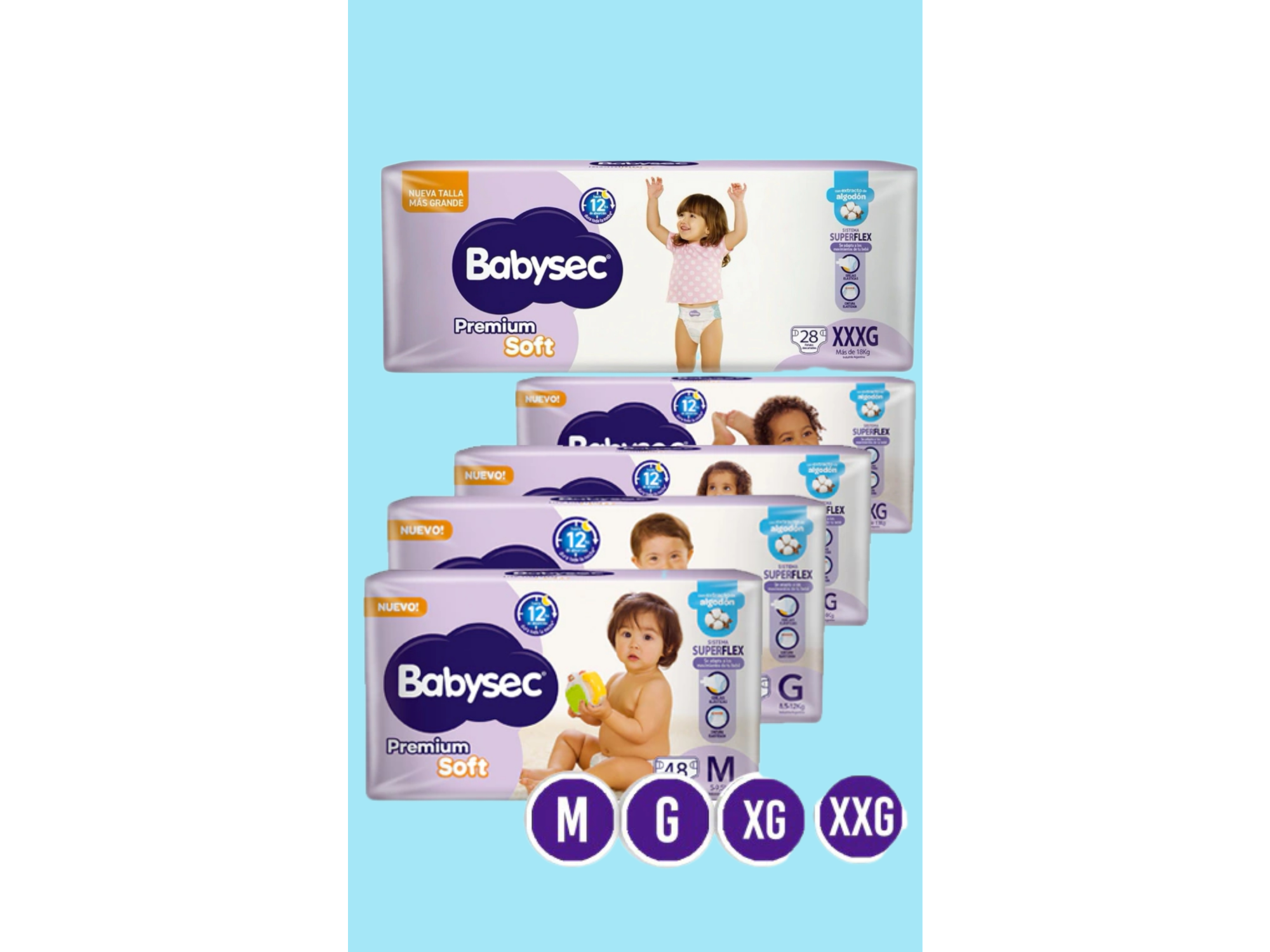 Babysec ultrasoft hiperpack de Pañalera Copito