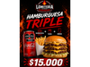 Hamburguesa triple + papas + bebida
