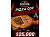 Pizza con borde relleno + bebida grande