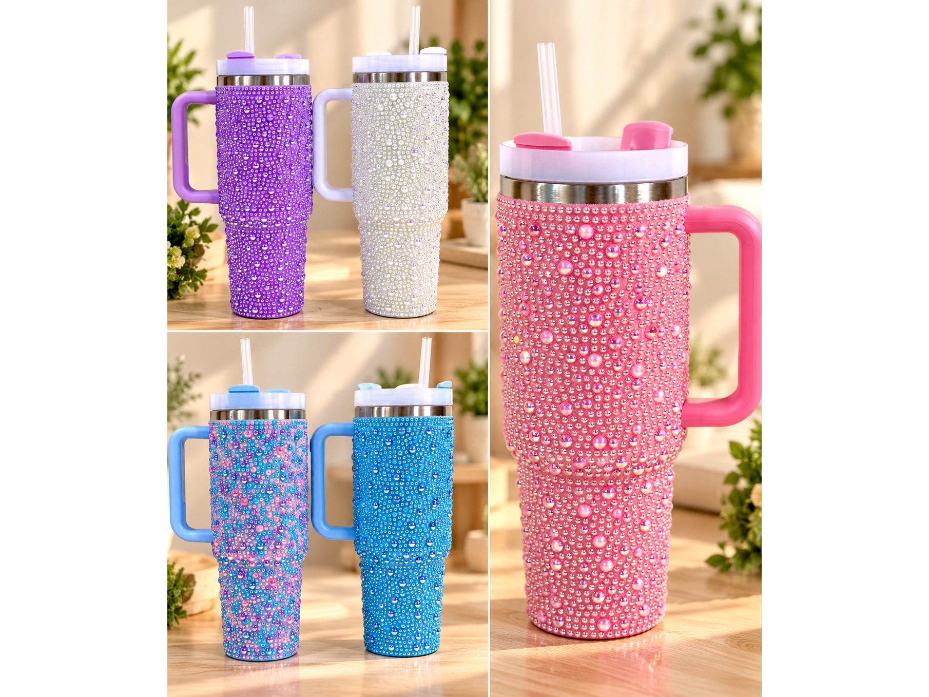 💎🥤VASO TÉRMICO CON STRASS Y MANIJA🥤💎 📦Código: TT-02
