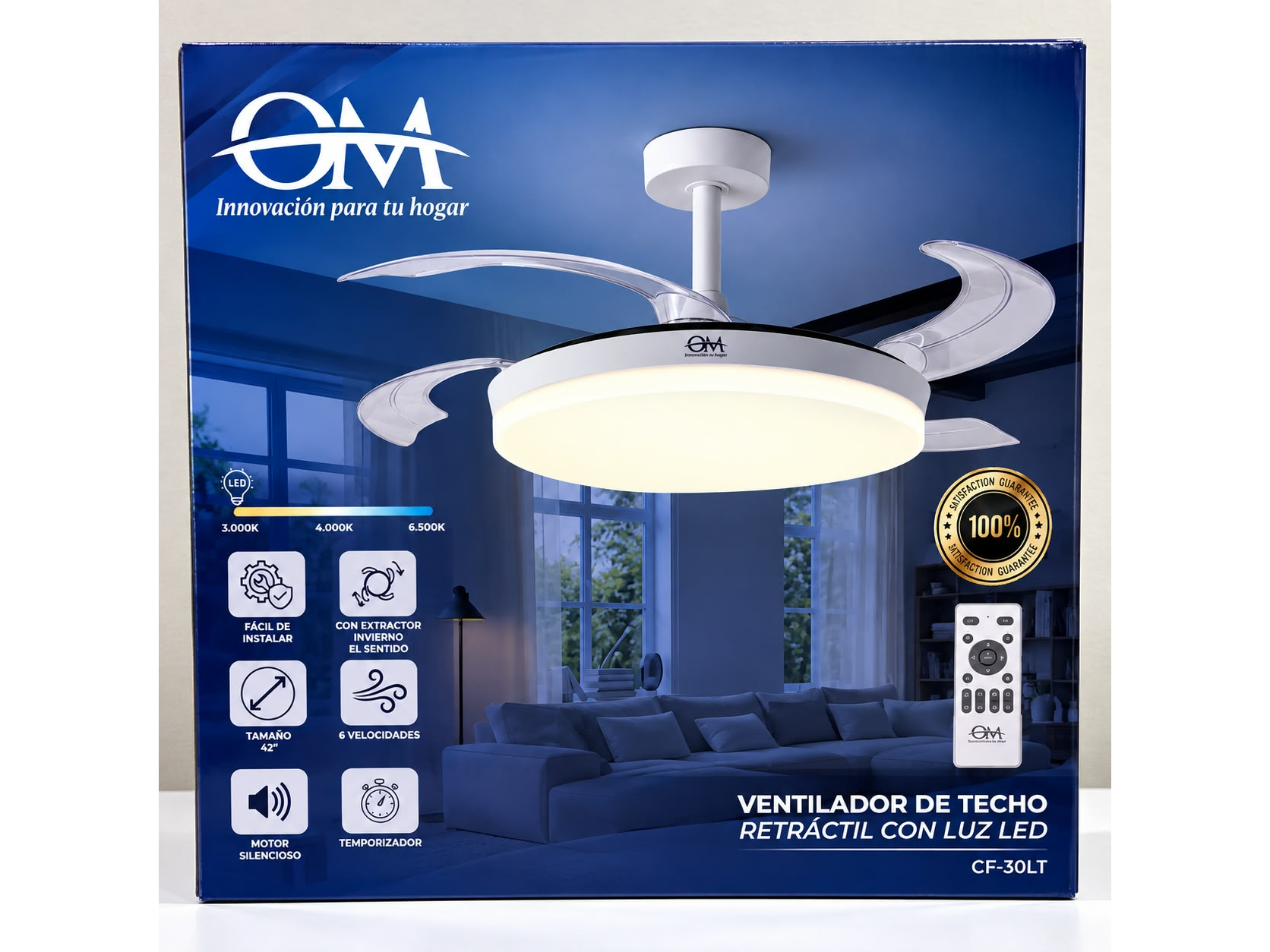 🌬️💡VENTILADOR DE TECHO RETRÁCTIL CON LUZ LED💡🌬️