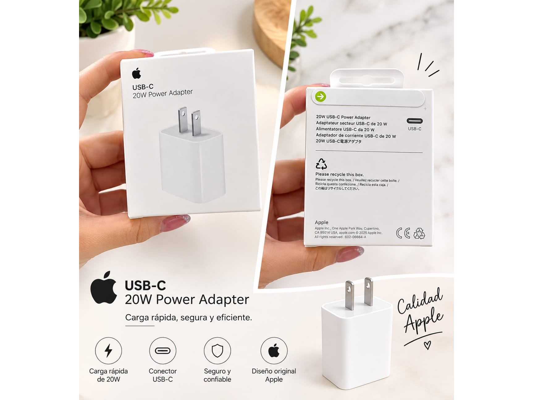🔌Adaptador  Original de Iphone Apple USB-C 20W🔌