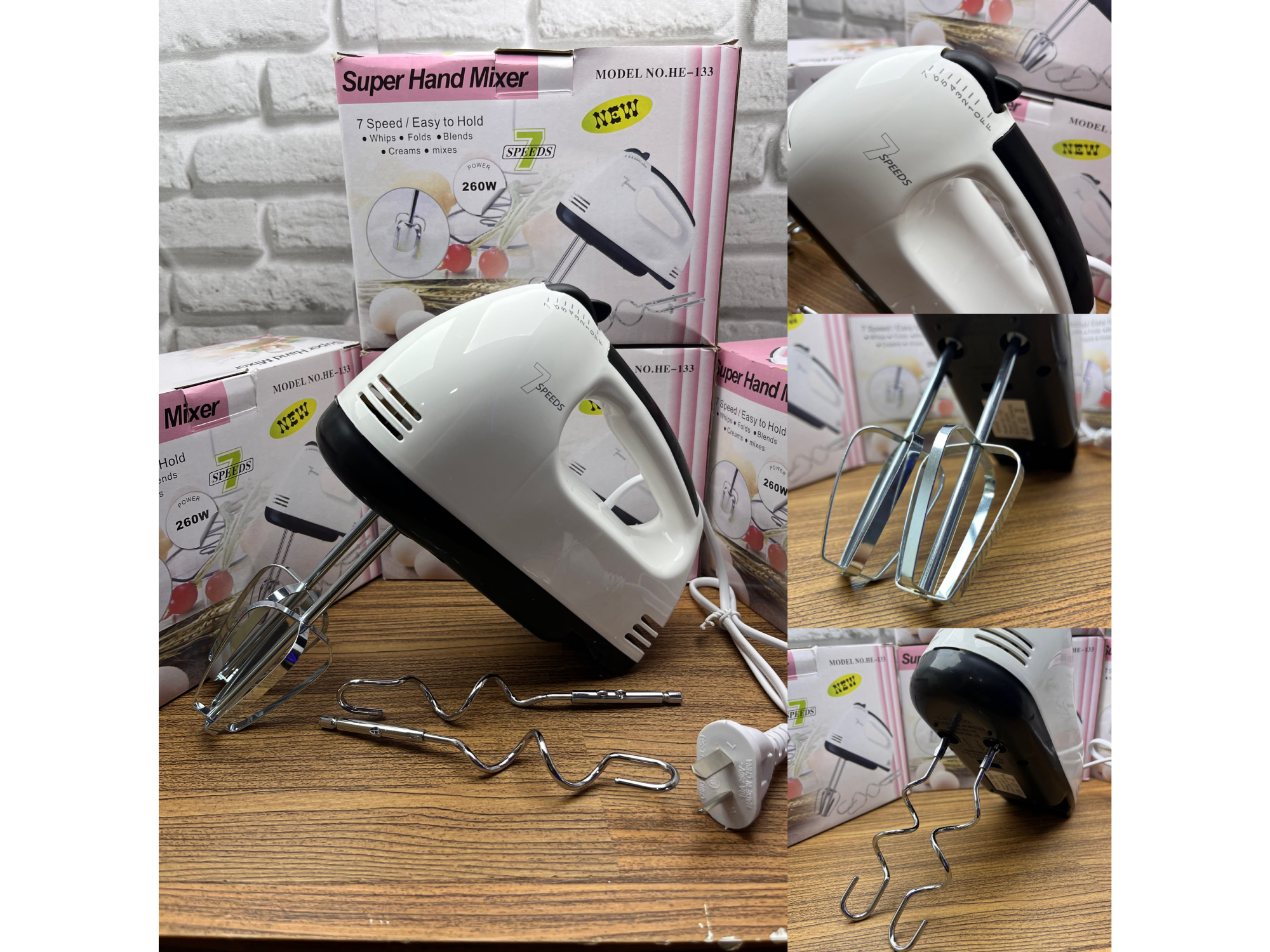 🍰🥣Batidora de Mano Eléctrica 260W🥣🍰 Cod: HE-133