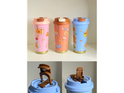 *🐻Vaso térmico capibara con tapa retráctil – 500 ml🐻*