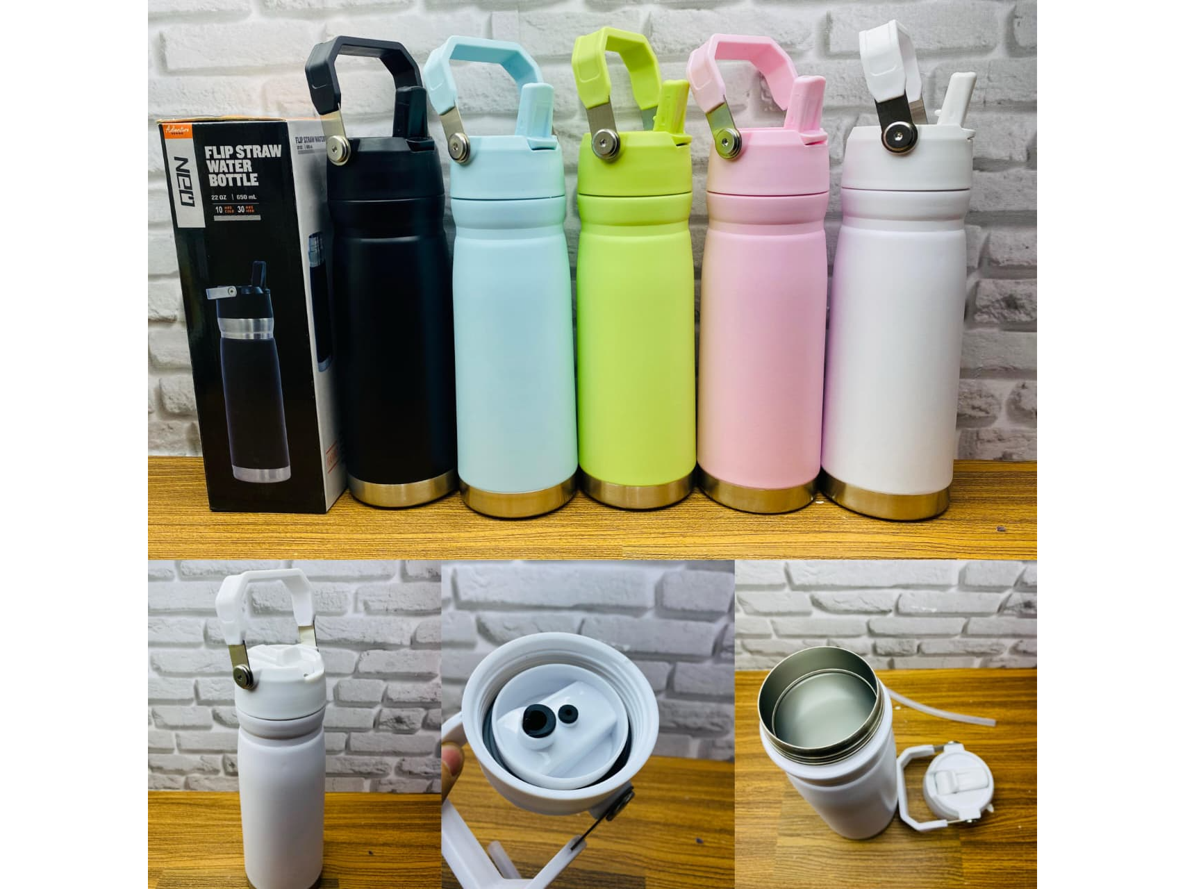 🥤✨ ¡Botellas térmicas con sorbete y manija! ✨🥤
