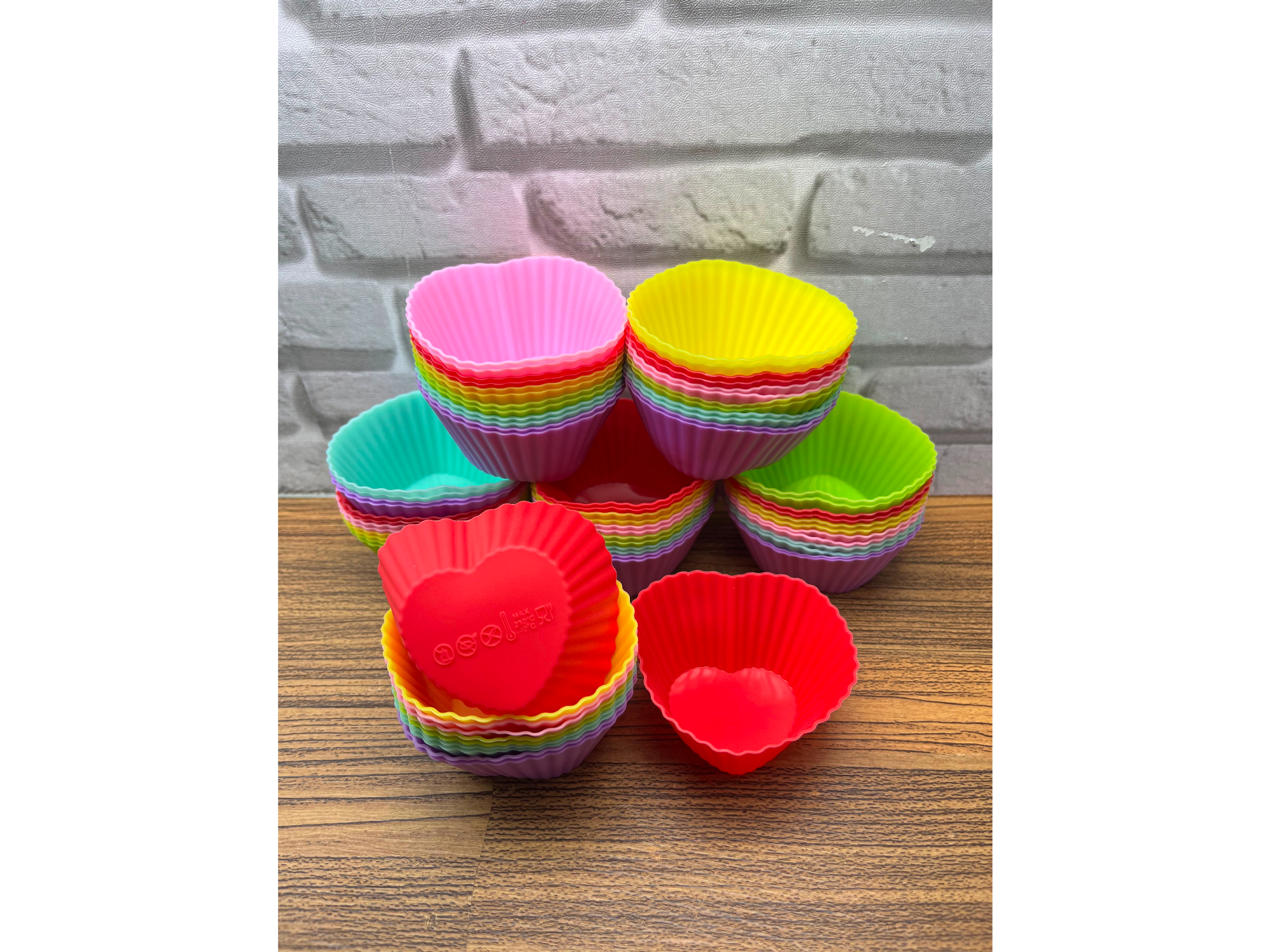 🧁❤️Moldes de Silicona para Cupcakes – Forma de Corazón (Set x12)❤️🧁