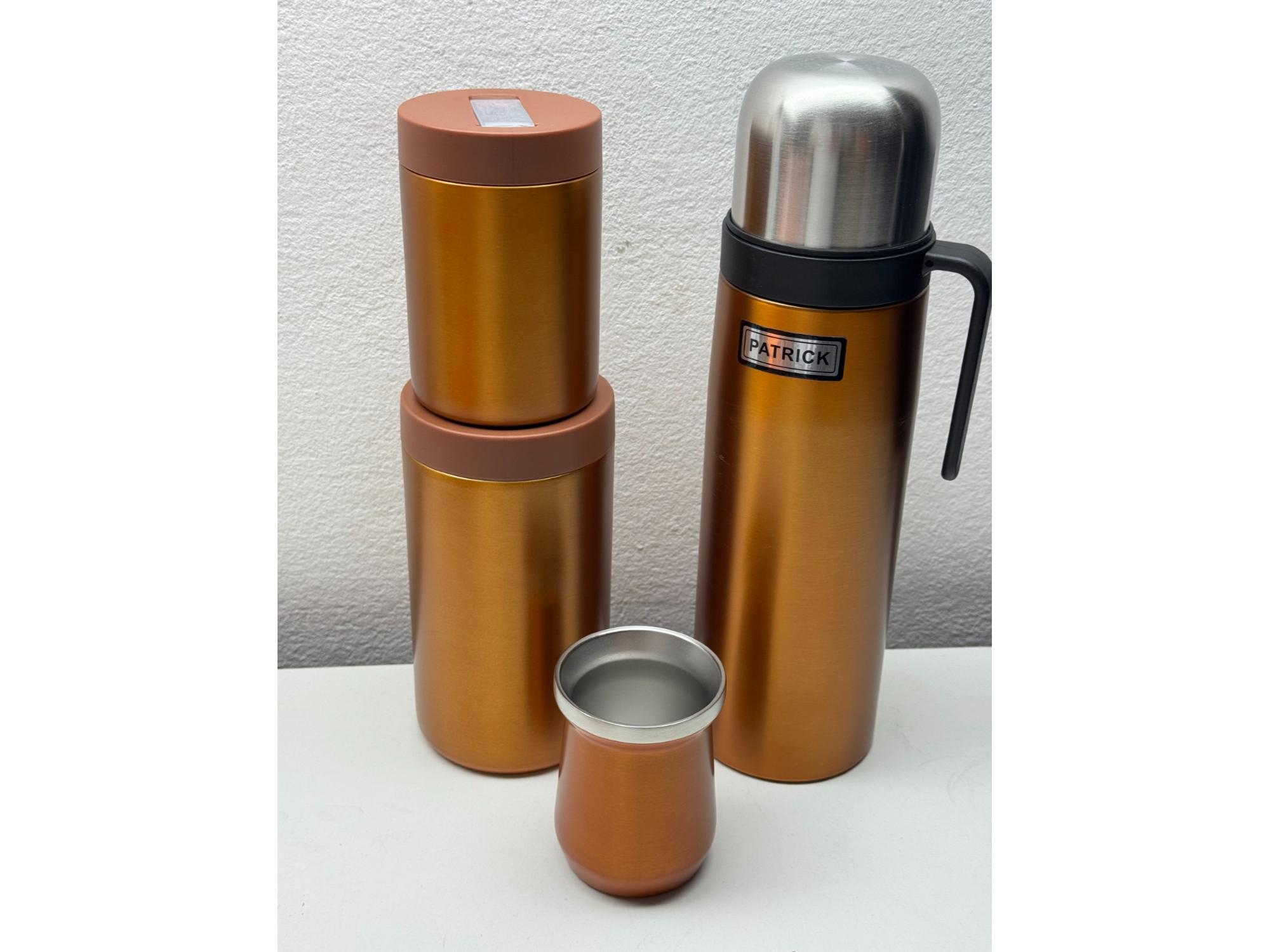 Termo metálico  media manija de acero