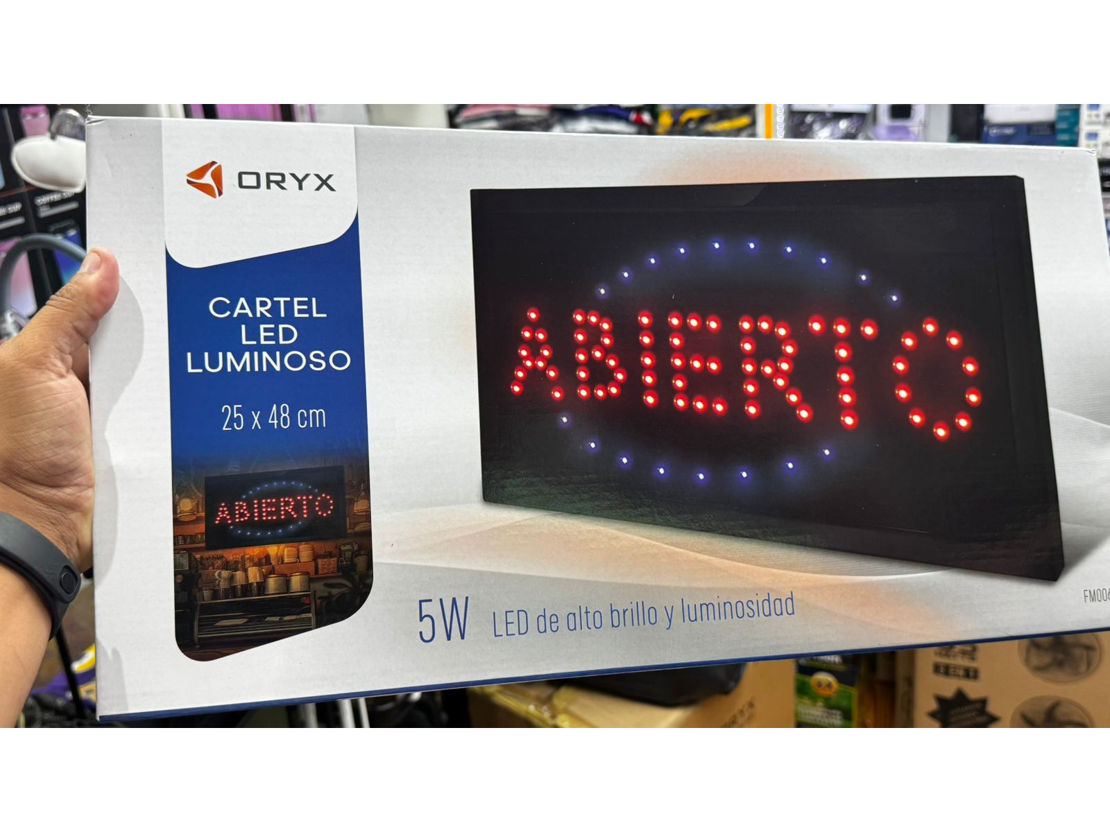 Cartel LED Luminoso “ABIERTO” ORYX