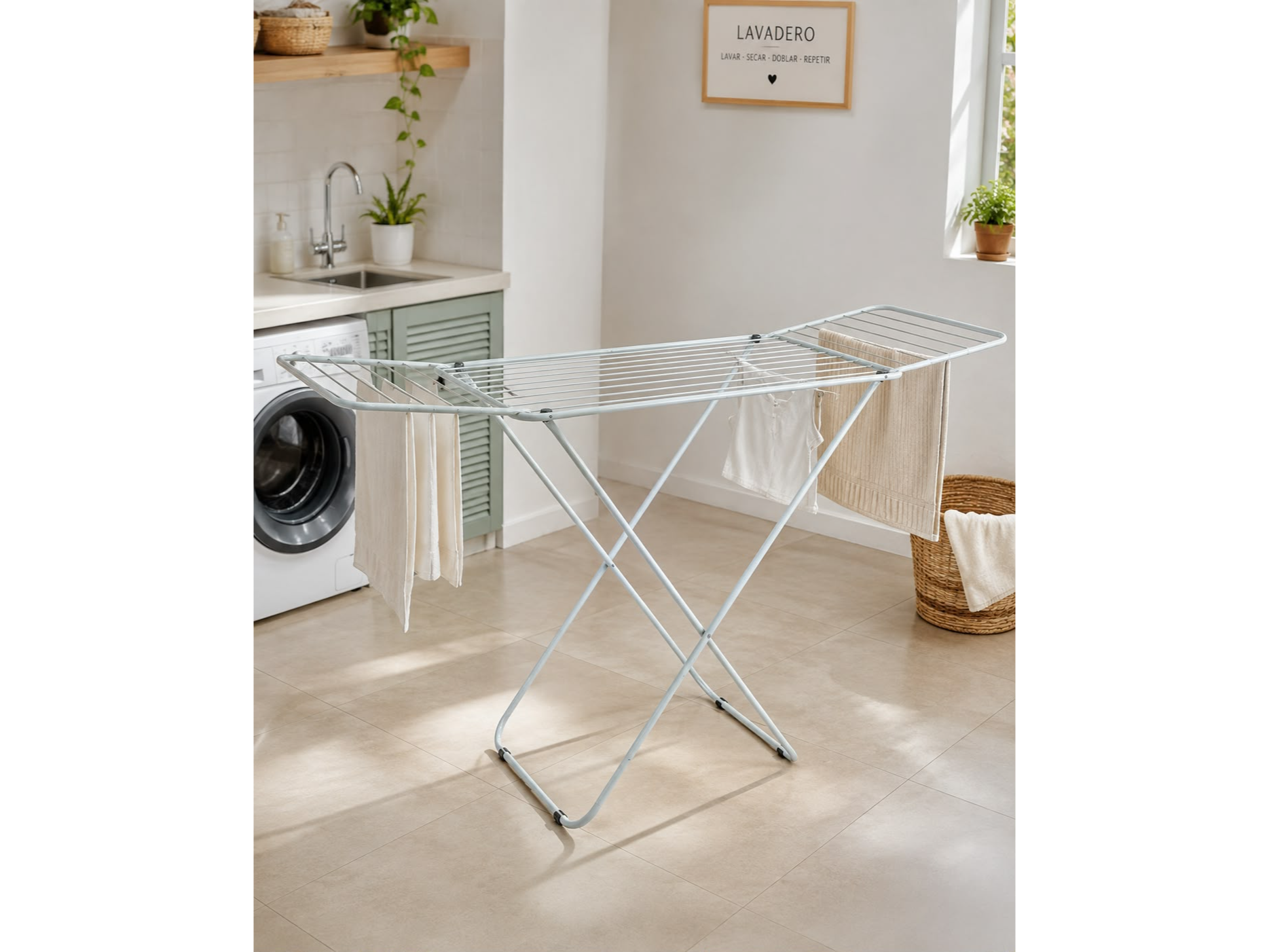 🧺✨Tender de ropa plegable con alas🧺✨