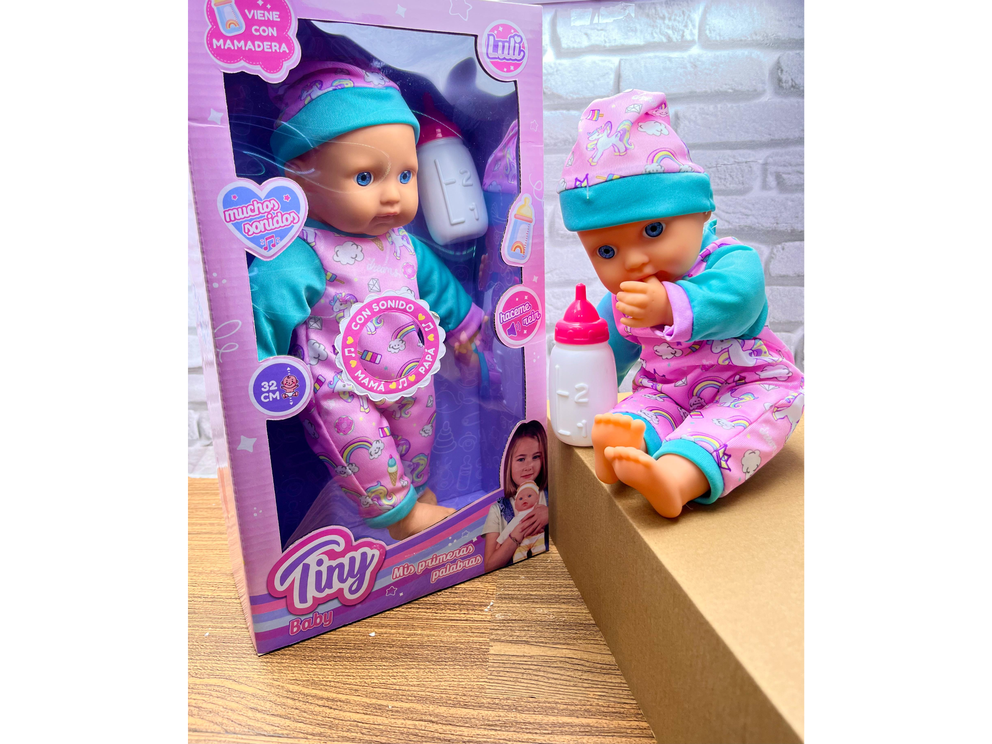 👶🍼Muñeca Tiny Baby 32 cm con Sonidos🍼👶