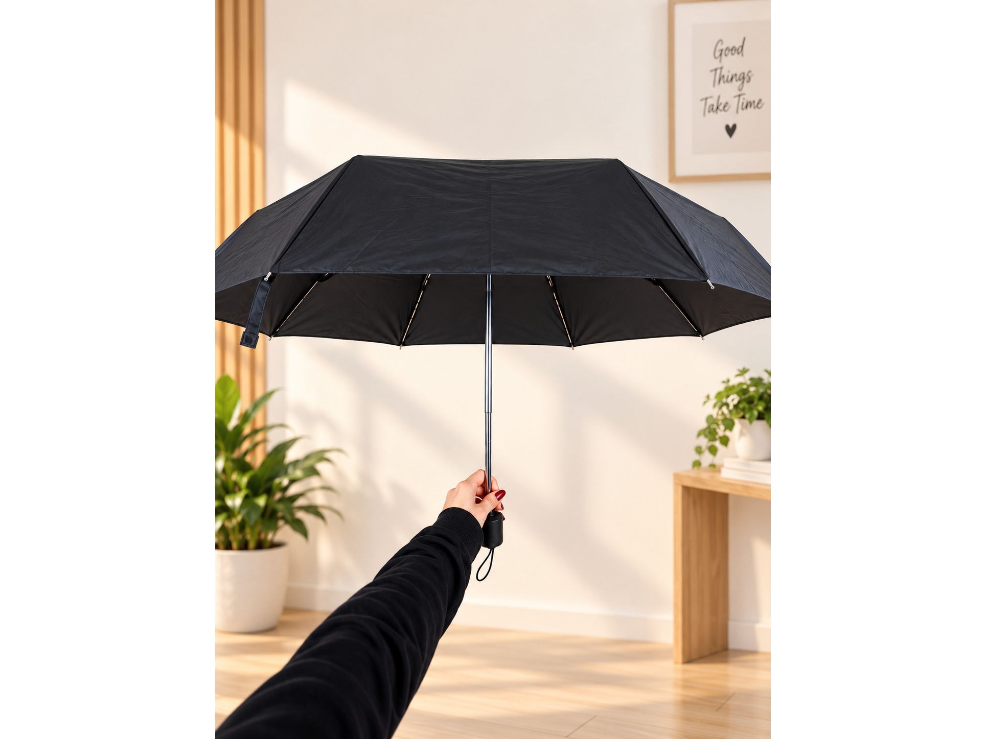 ☂️✨PARAGUAS PLEGABLE NEGRO✨☂️ 📌 Código: P55
