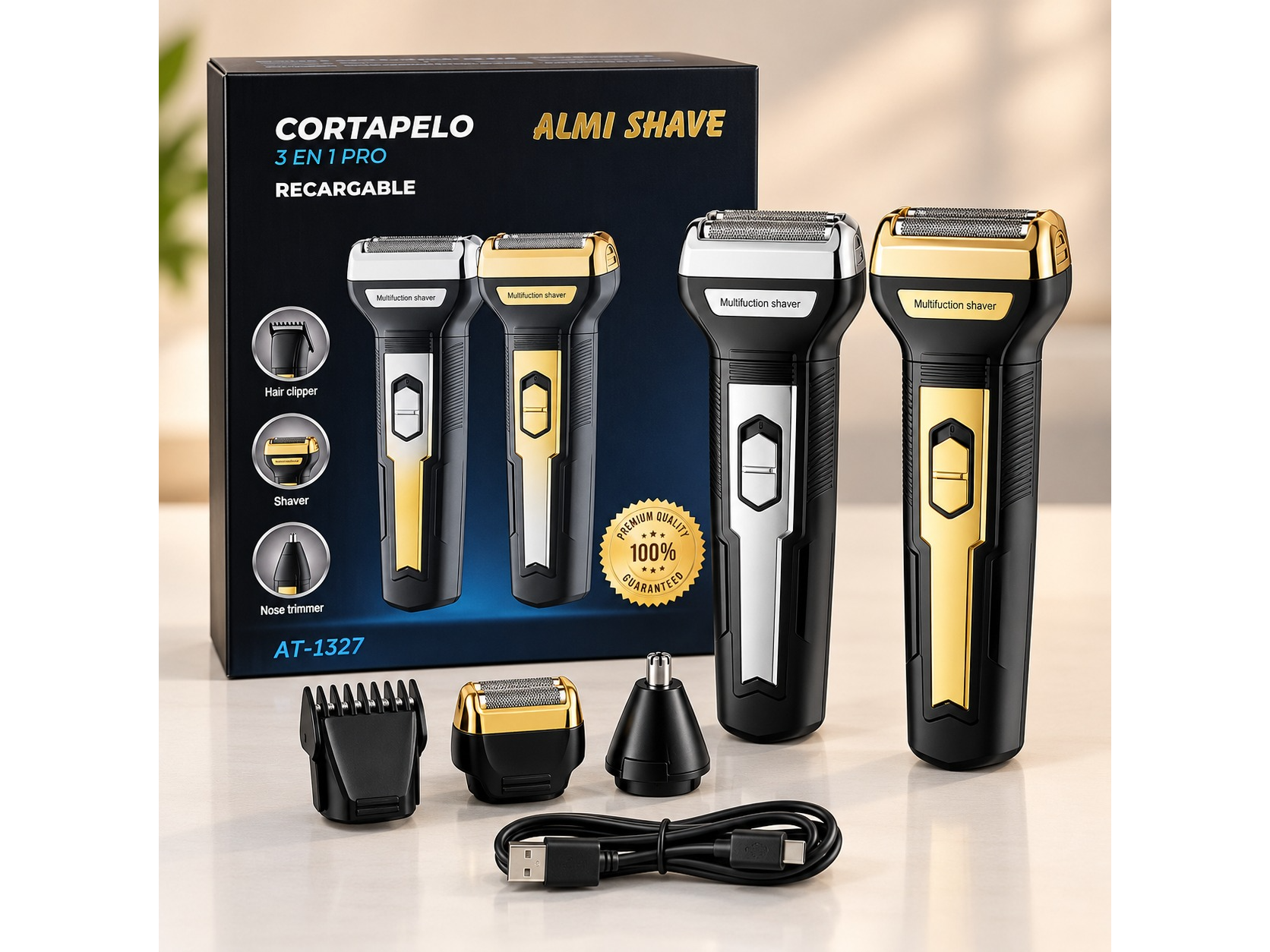 🪒✨CORTAPELO 3 EN 1 RECARGABLE✨⚡ 🔎Cod: AT-1327