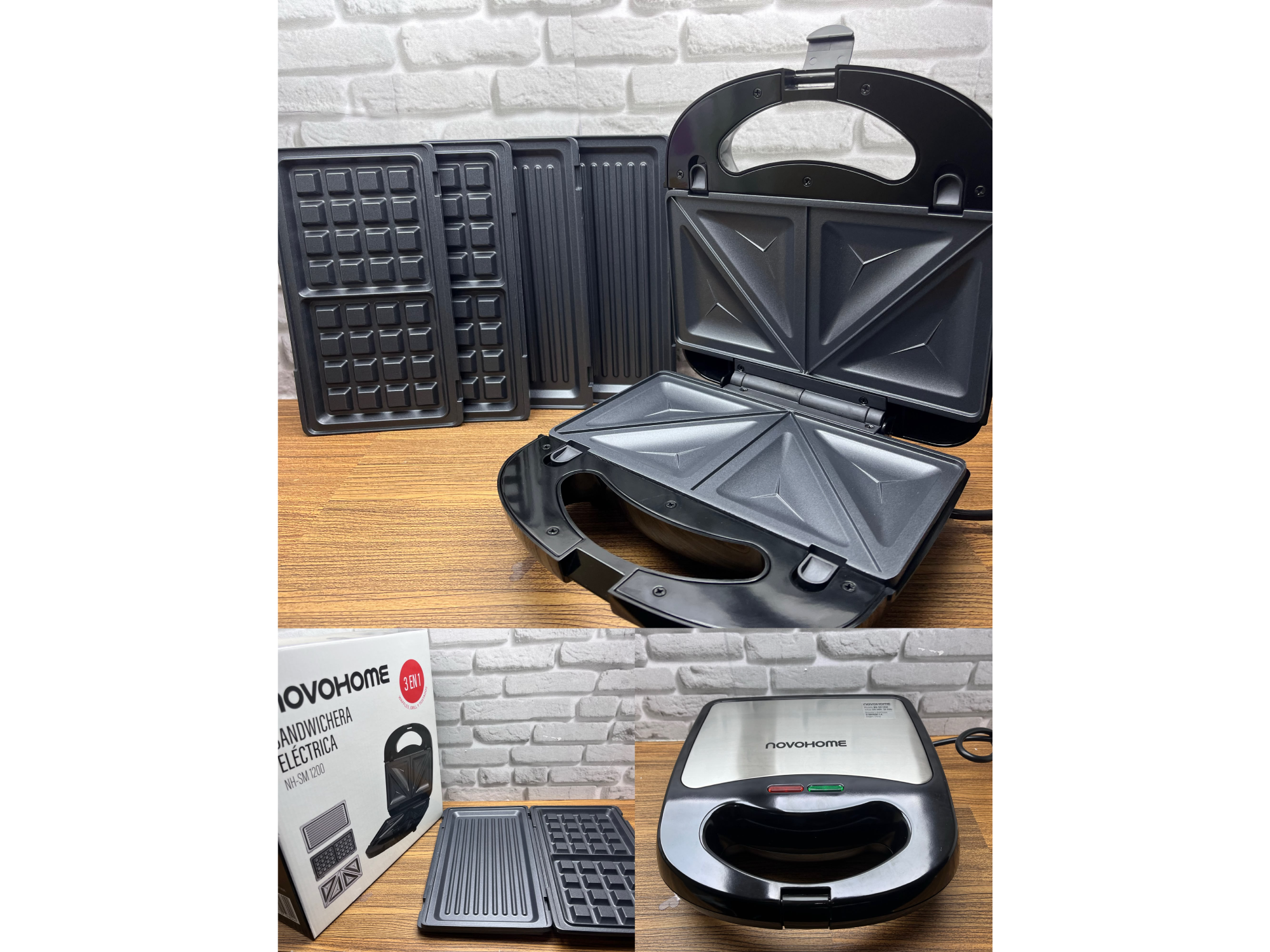🔥 SANDWICHERA ELÉCTRICA NOVOHOME 3 EN 1 🔥 Modelo NH-SM 1200