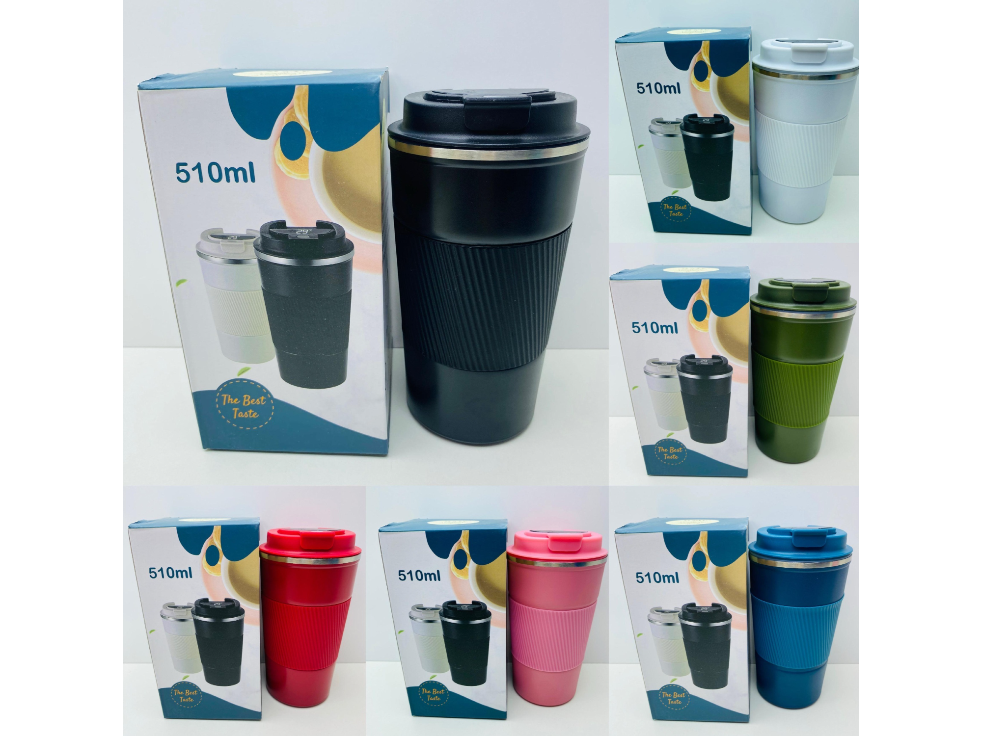 VASO TÉRMICO 510ML CON SENSOR + GRIP ANTIDESLIZANTE