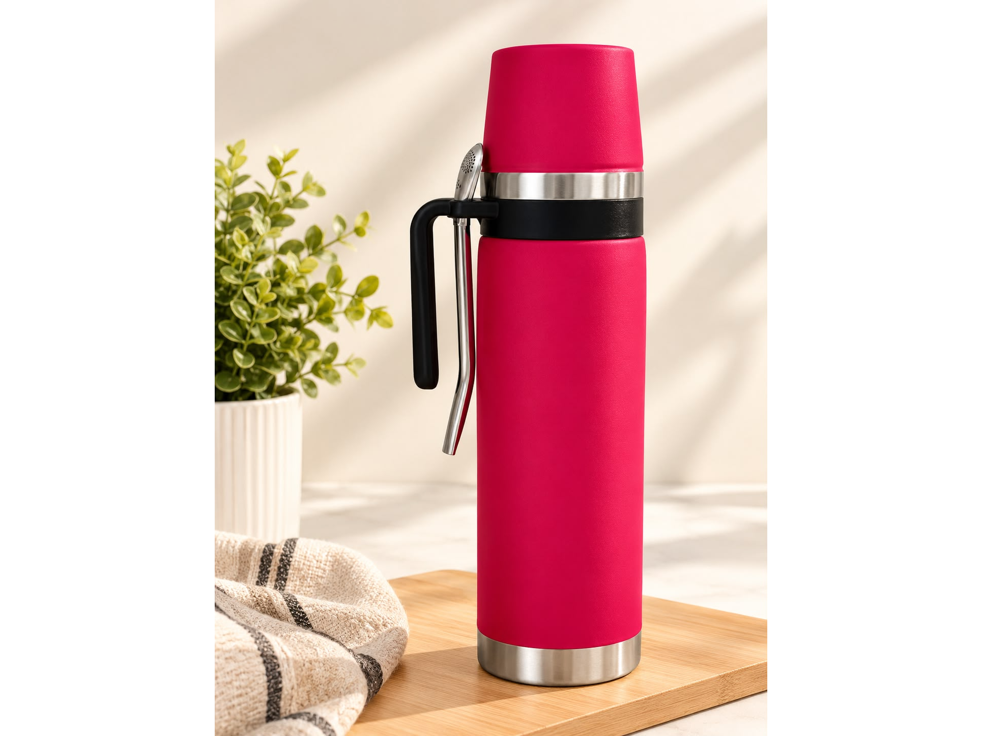 🧉TERMO BROWN CON TAPA MATE Y BOMBILLA 1L🧉 📦Código: MG2542