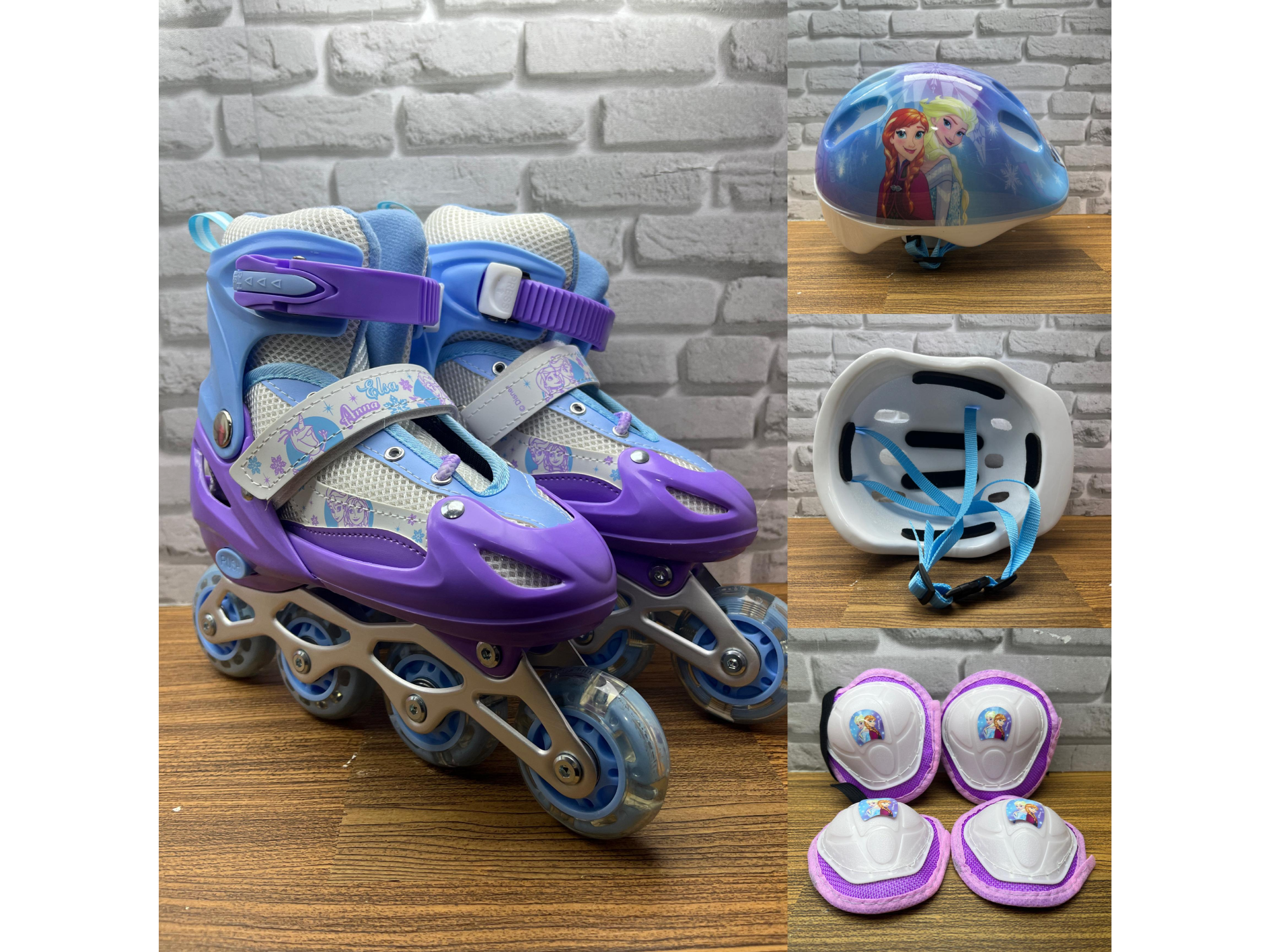 🛼❄️ Patines Infantiles Estilo Frozen con Kit de Protección 💙