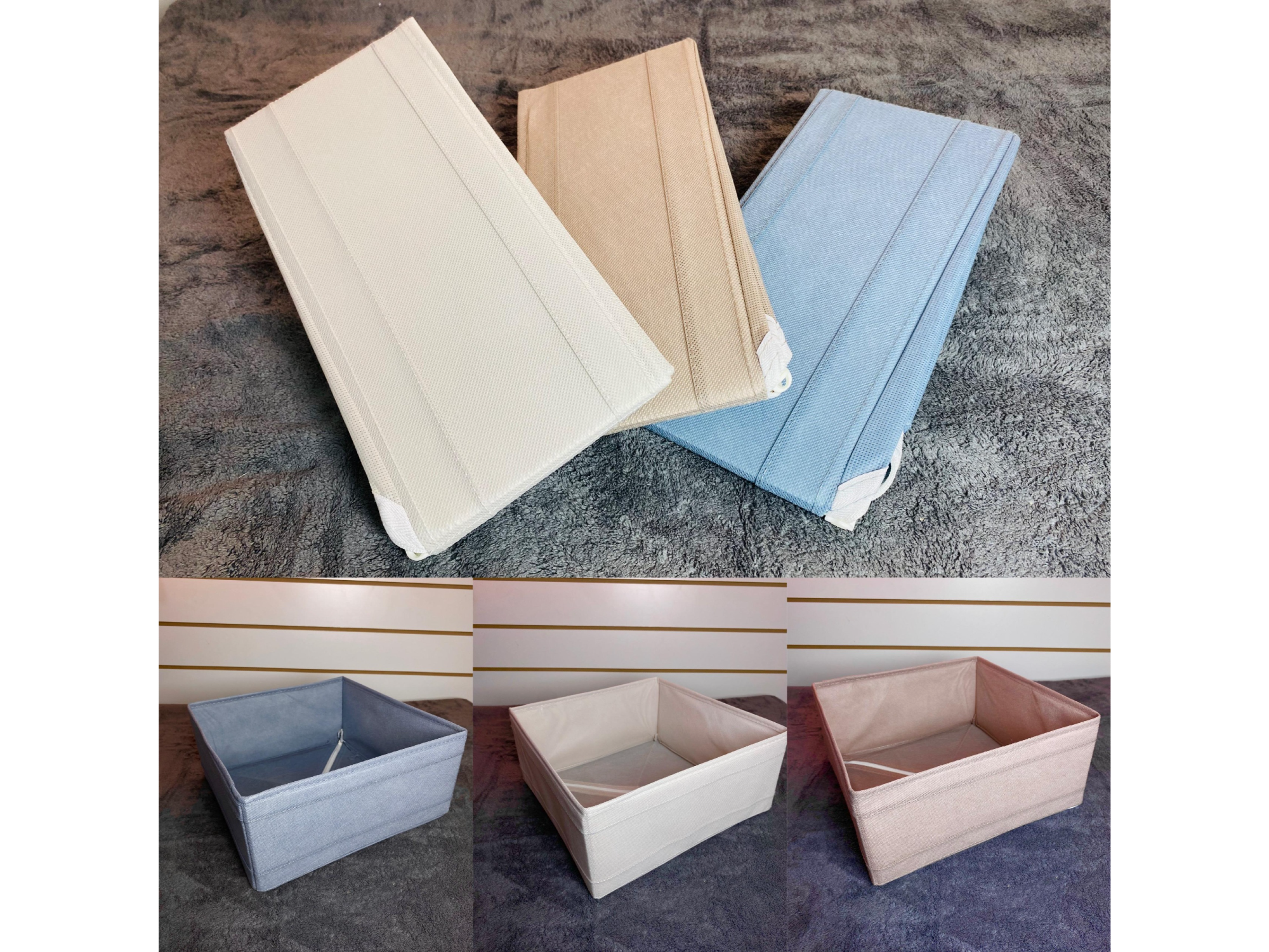 🧺✨ Cajitas Organizadoras Plegables de Tela 🏡