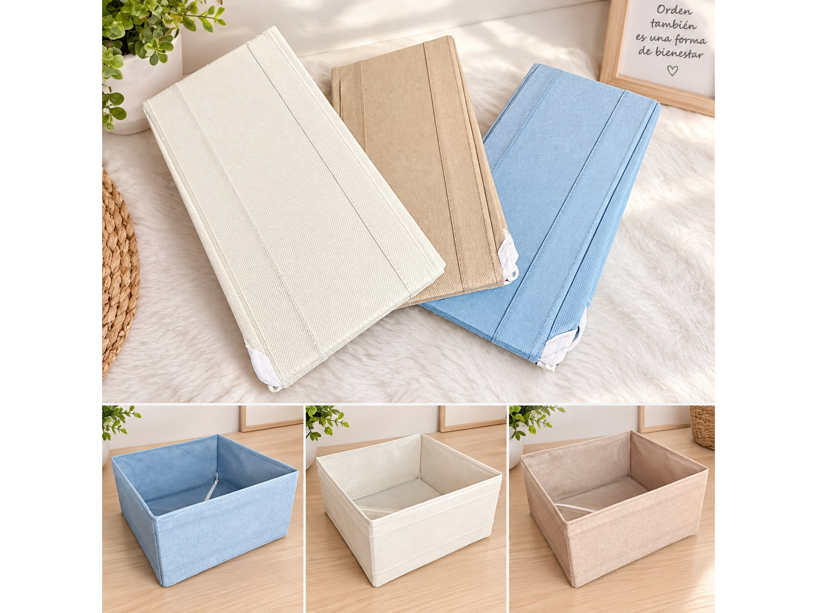 🧺✨🏡Cajitas Organizadoras Plegables de Tela🏡✨🧺