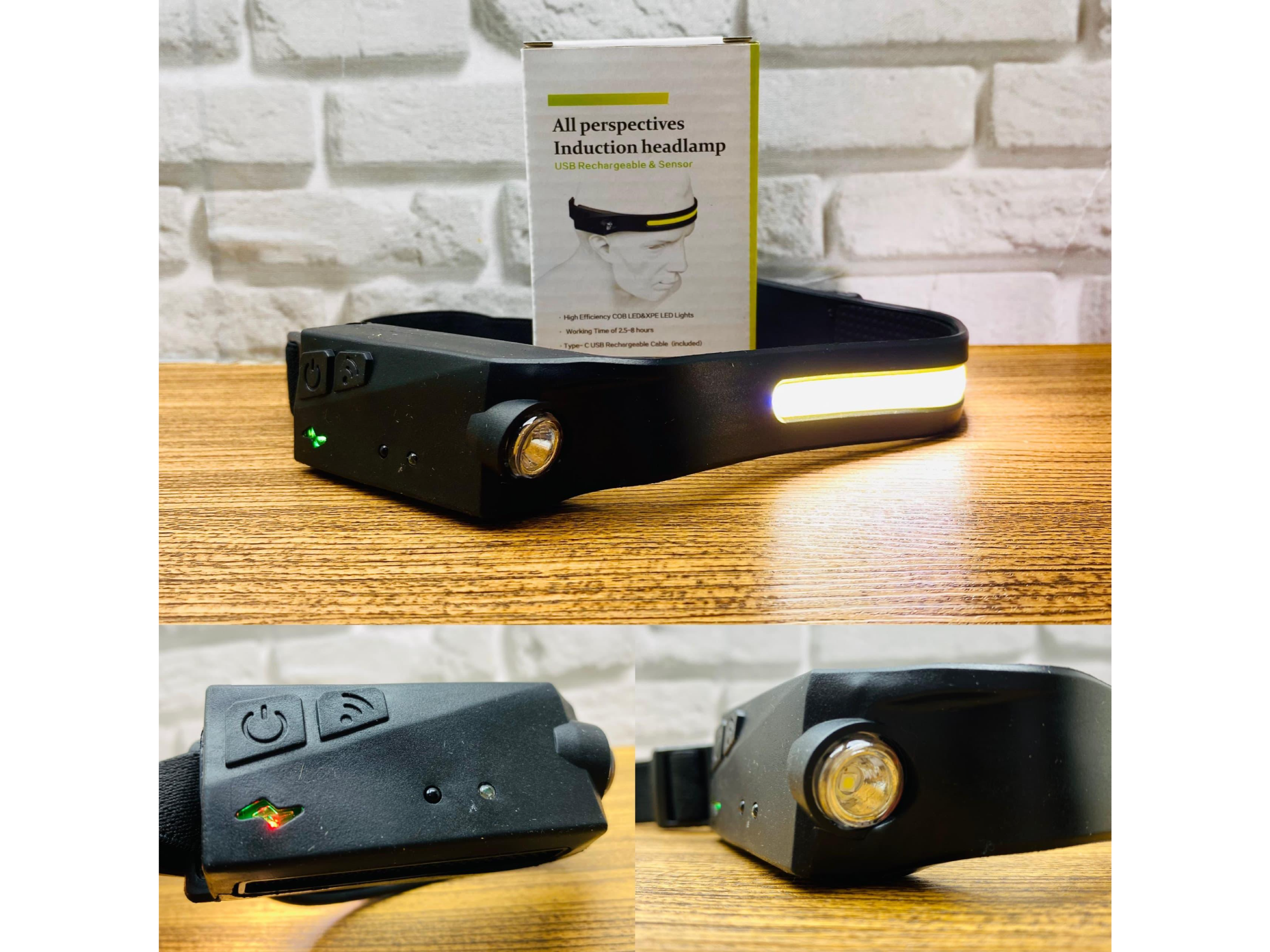🔦 Vincha Linterna Recargable con Sensor 🔦