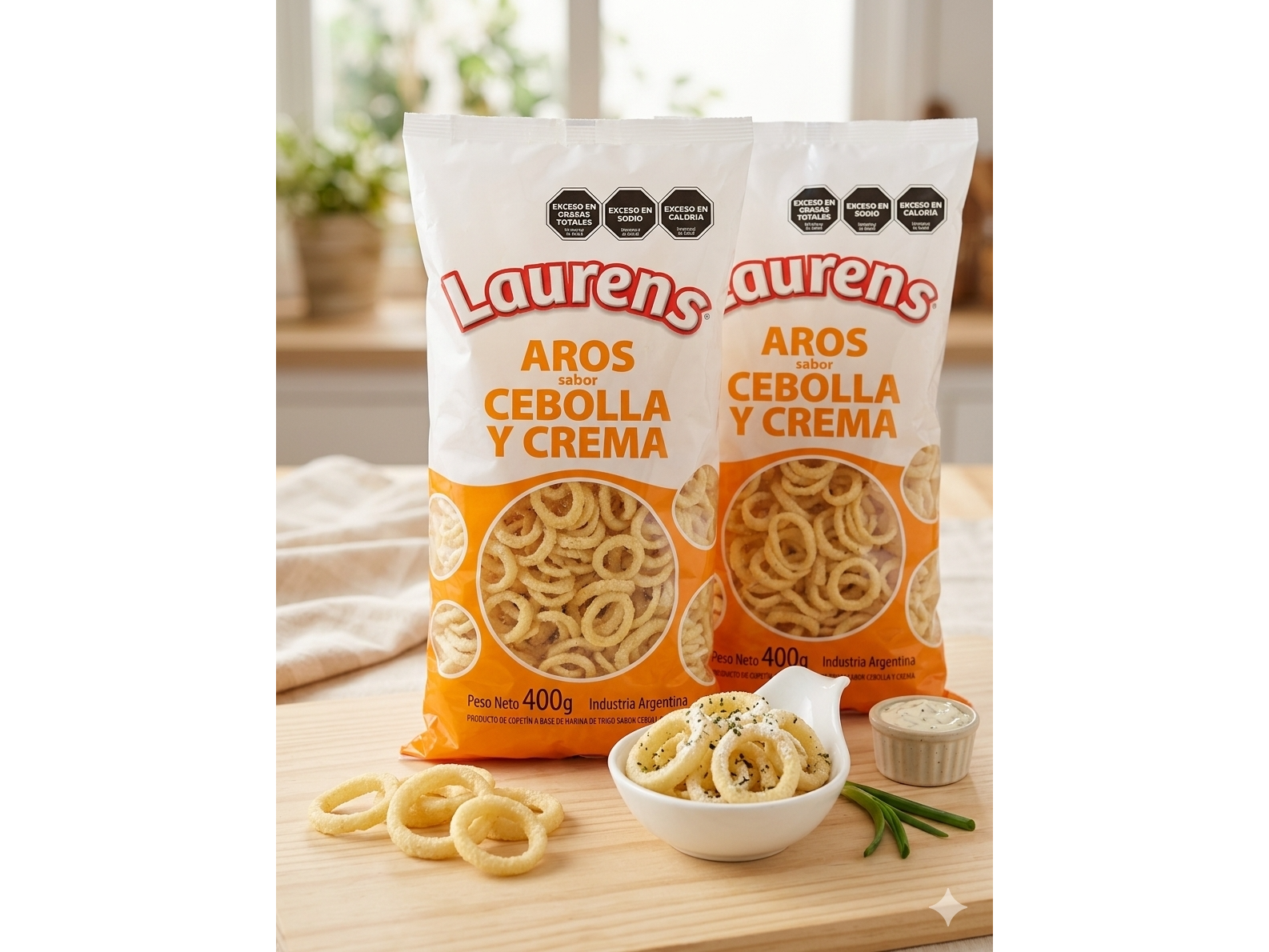 Aros de cebolla y crema Laurens x 400grs