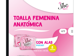 SHE Toallas Femeninas con Alas - Pocket