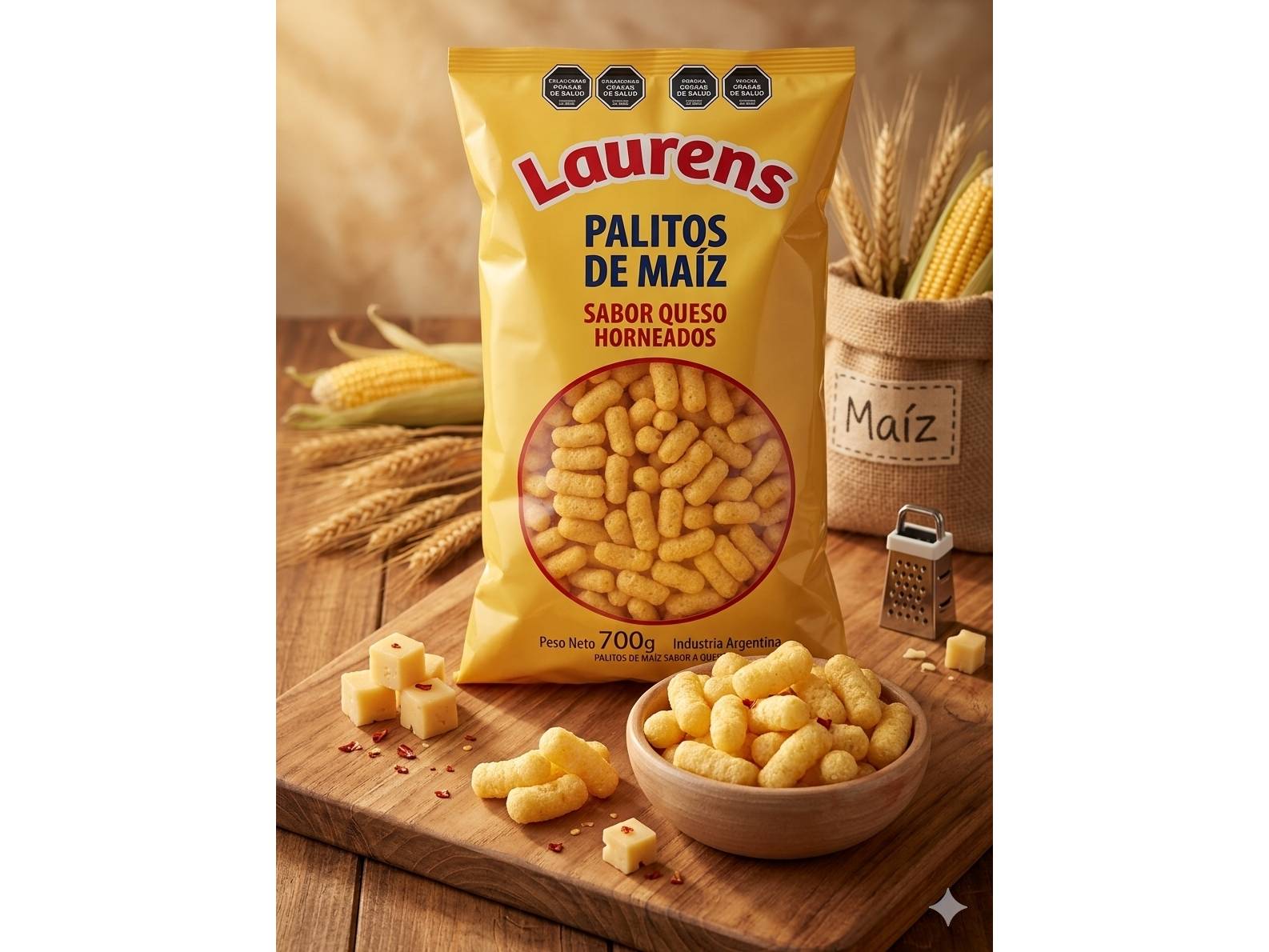 Chizitos cheddar Laurens x 700 gramos