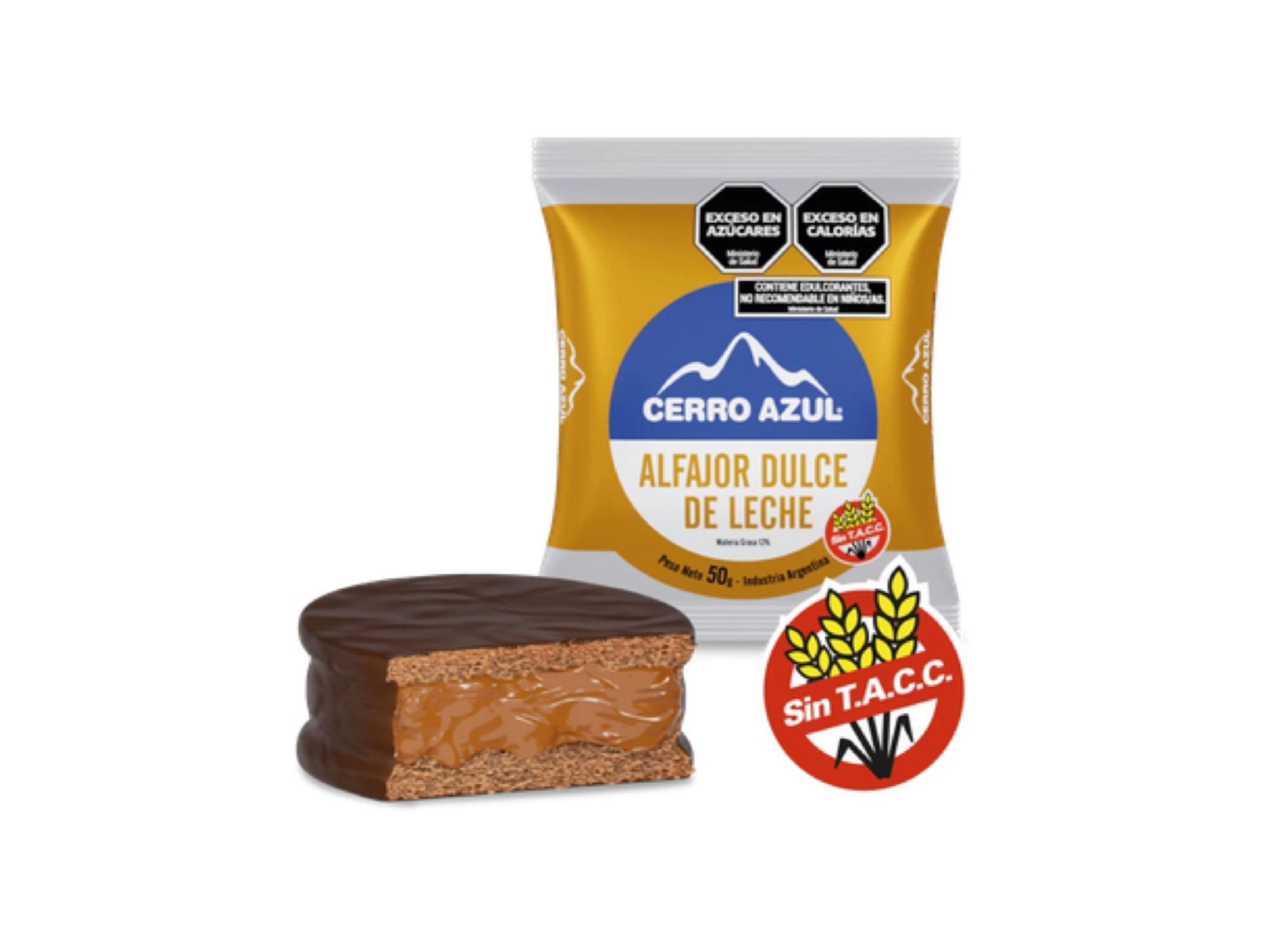 Alfajores Cerro Azul dulce de leche sin TACC x12 unidades